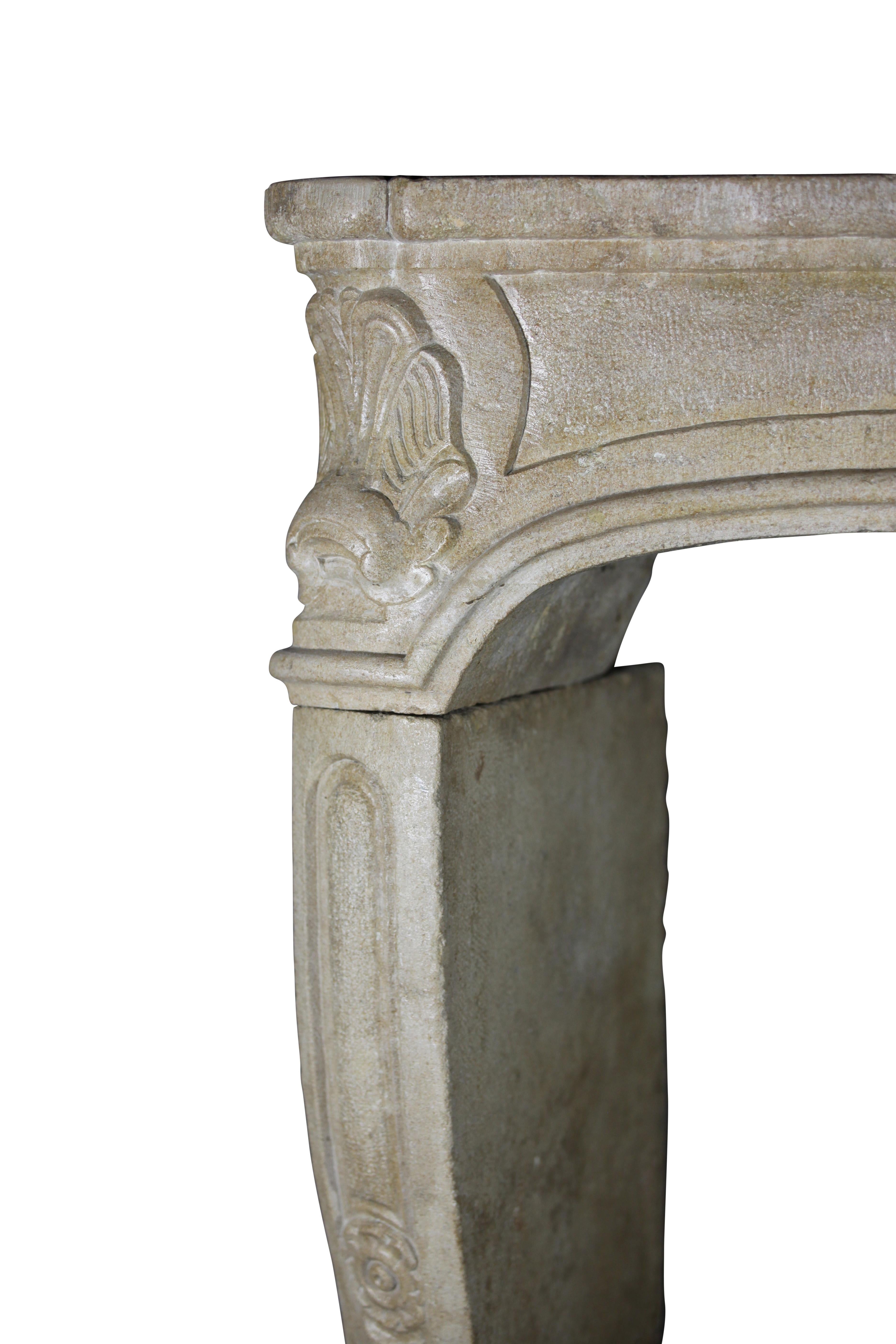 Large Antique Limestone Regency Cheminee From France For Sale 5
