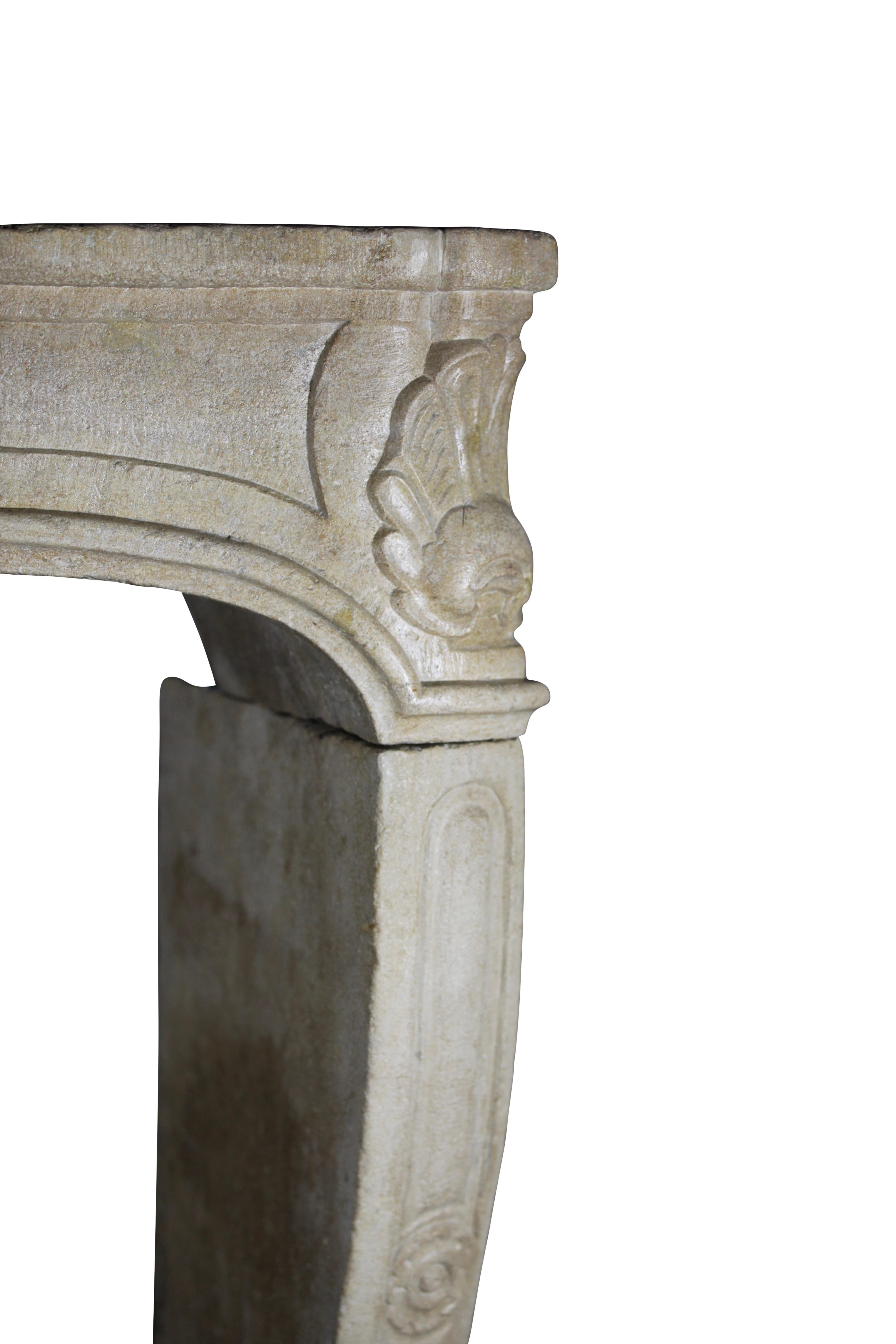 Large Antique Limestone Regency Cheminee From France For Sale 6