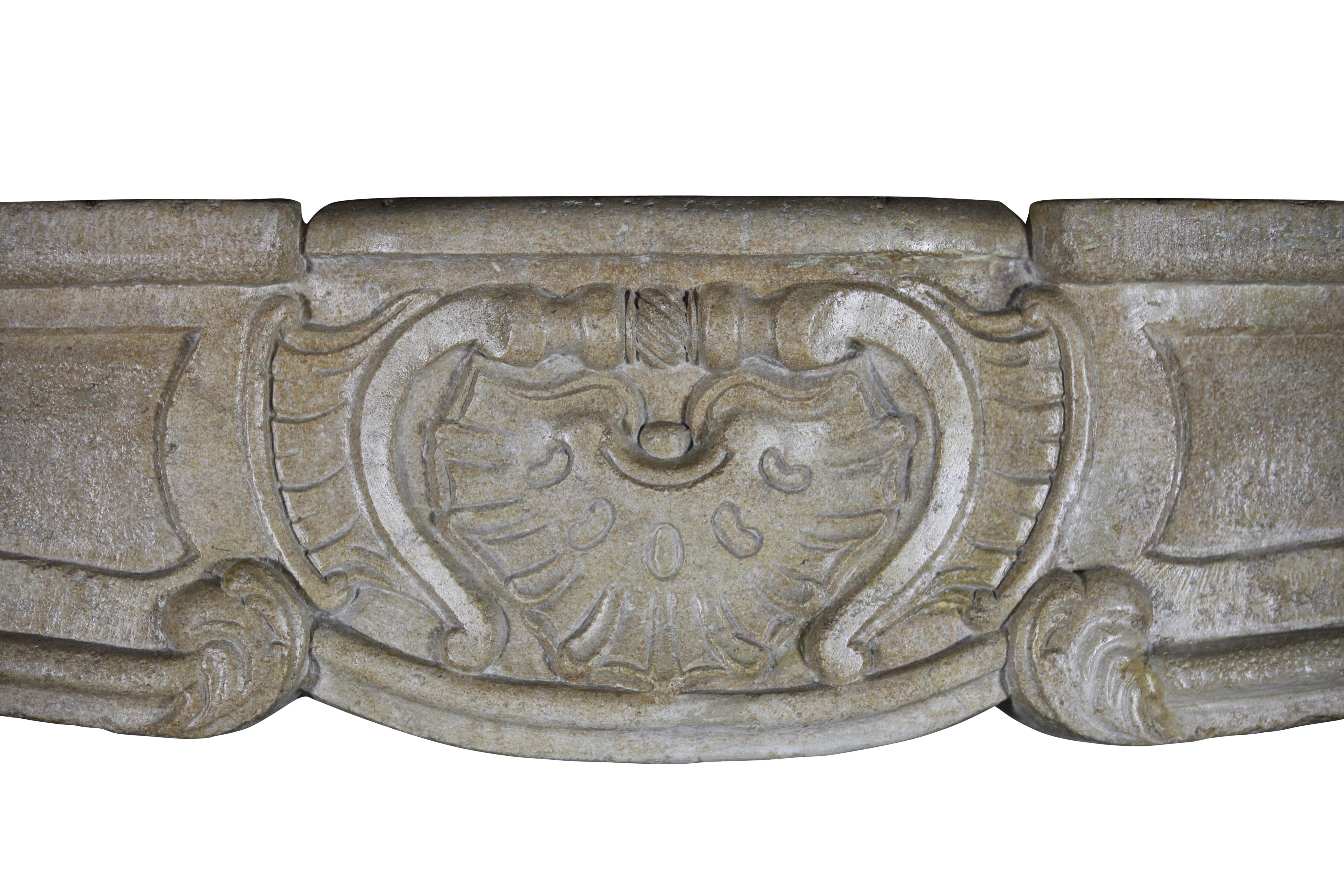 Large Antique Limestone Regency Cheminee From France For Sale 7