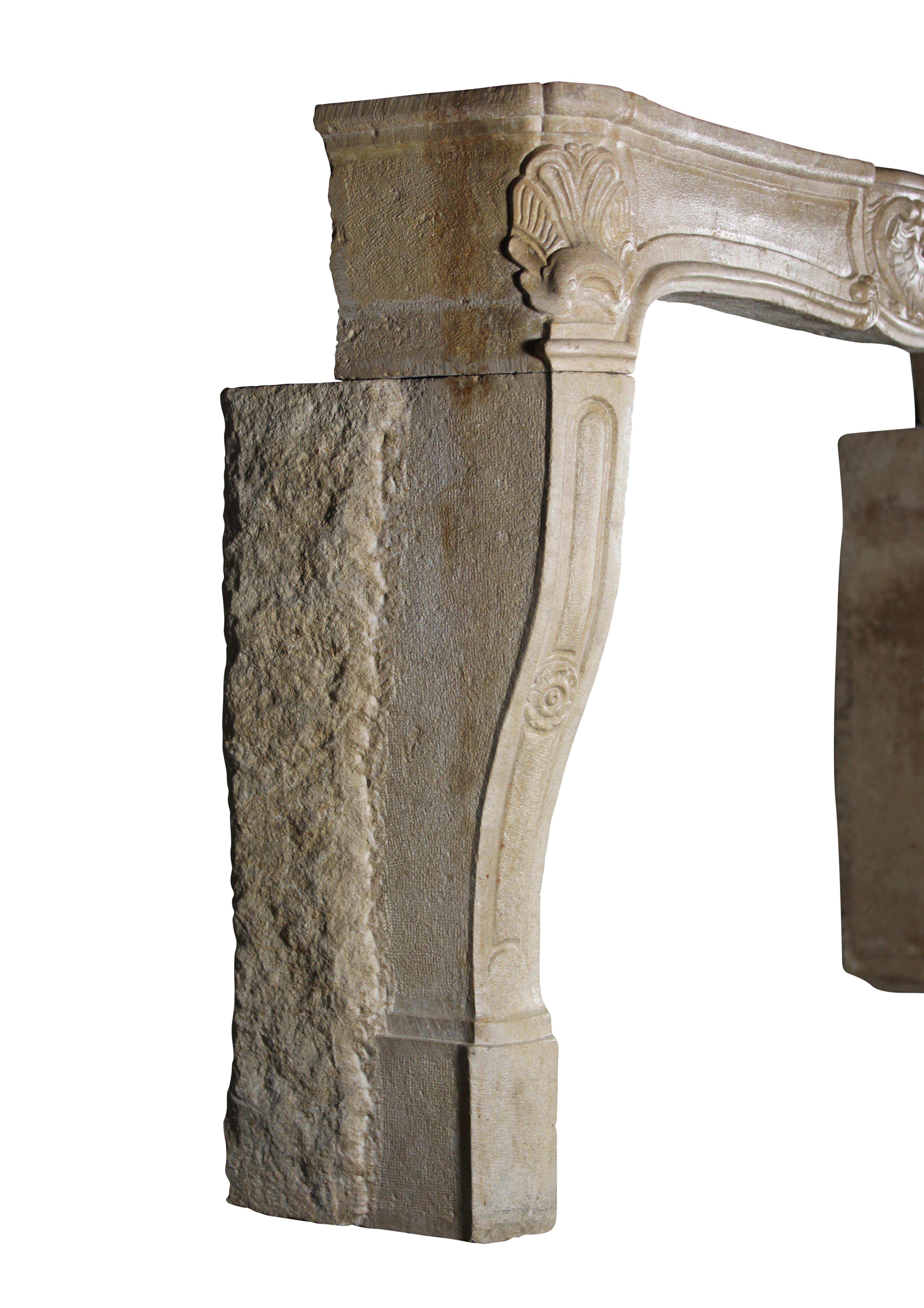 Large Antique Limestone Regency Cheminee From France For Sale 10