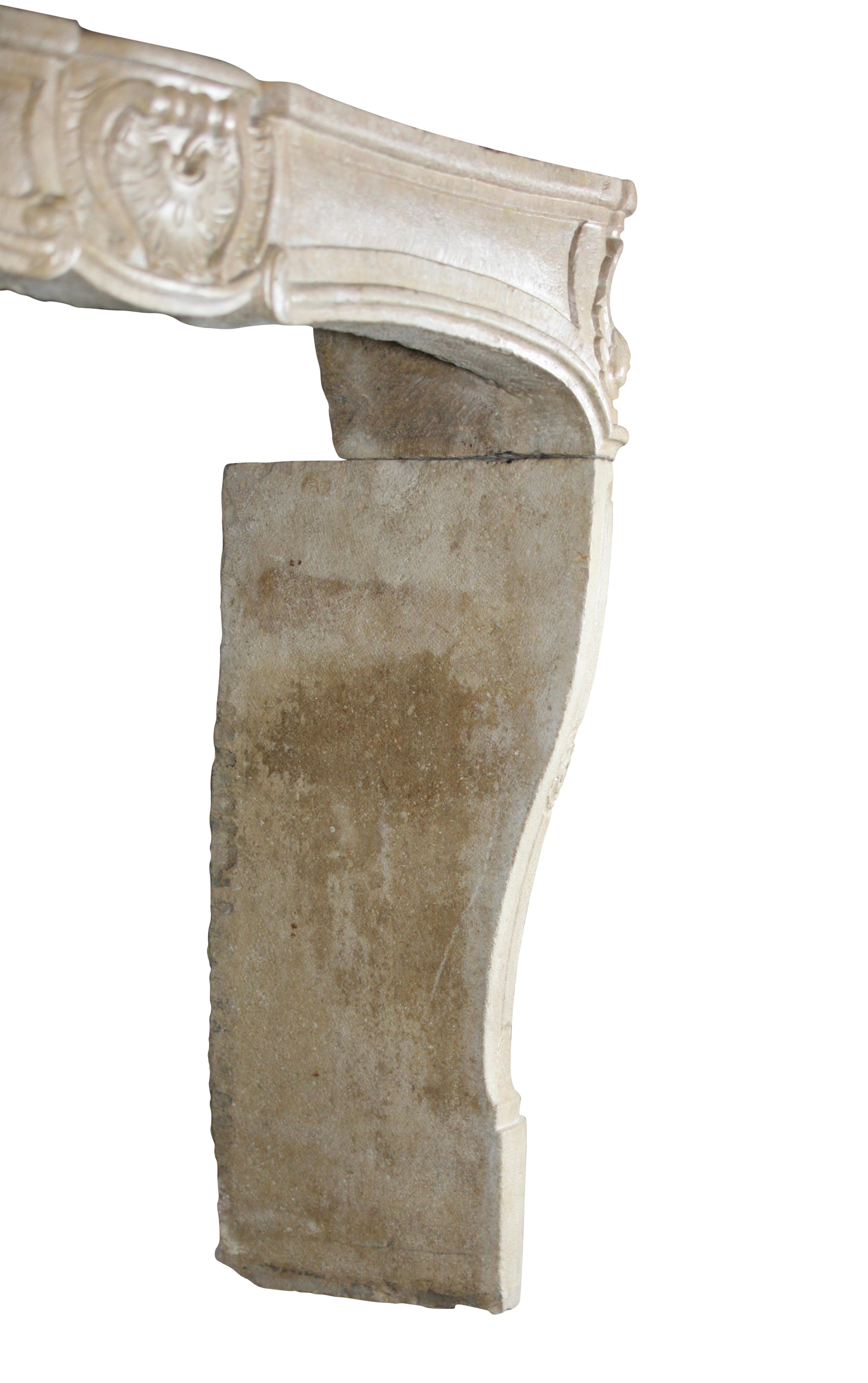 Large Antique Limestone Regency Cheminee From France For Sale 11