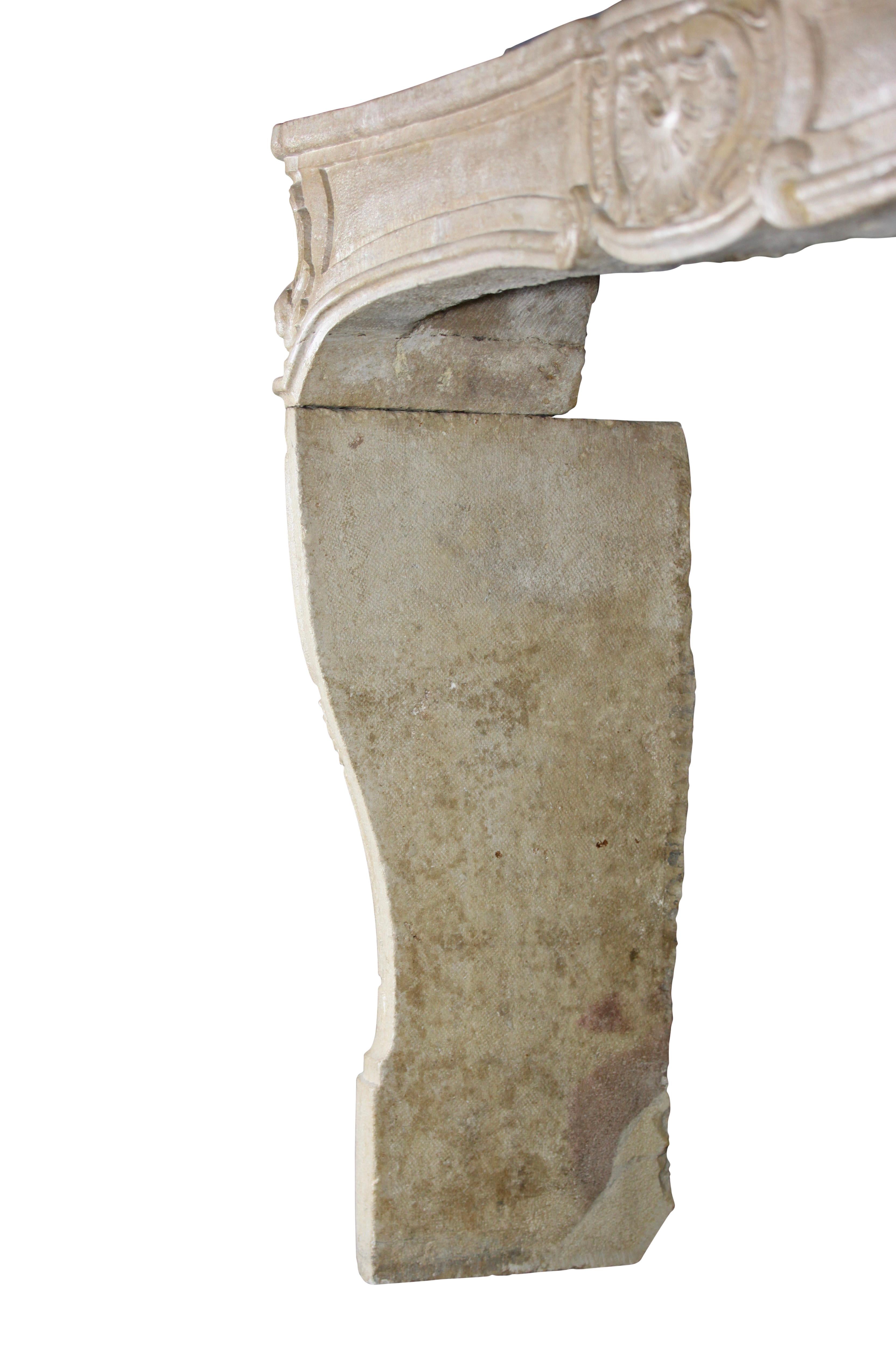Large Antique Limestone Regency Cheminee From France For Sale 12