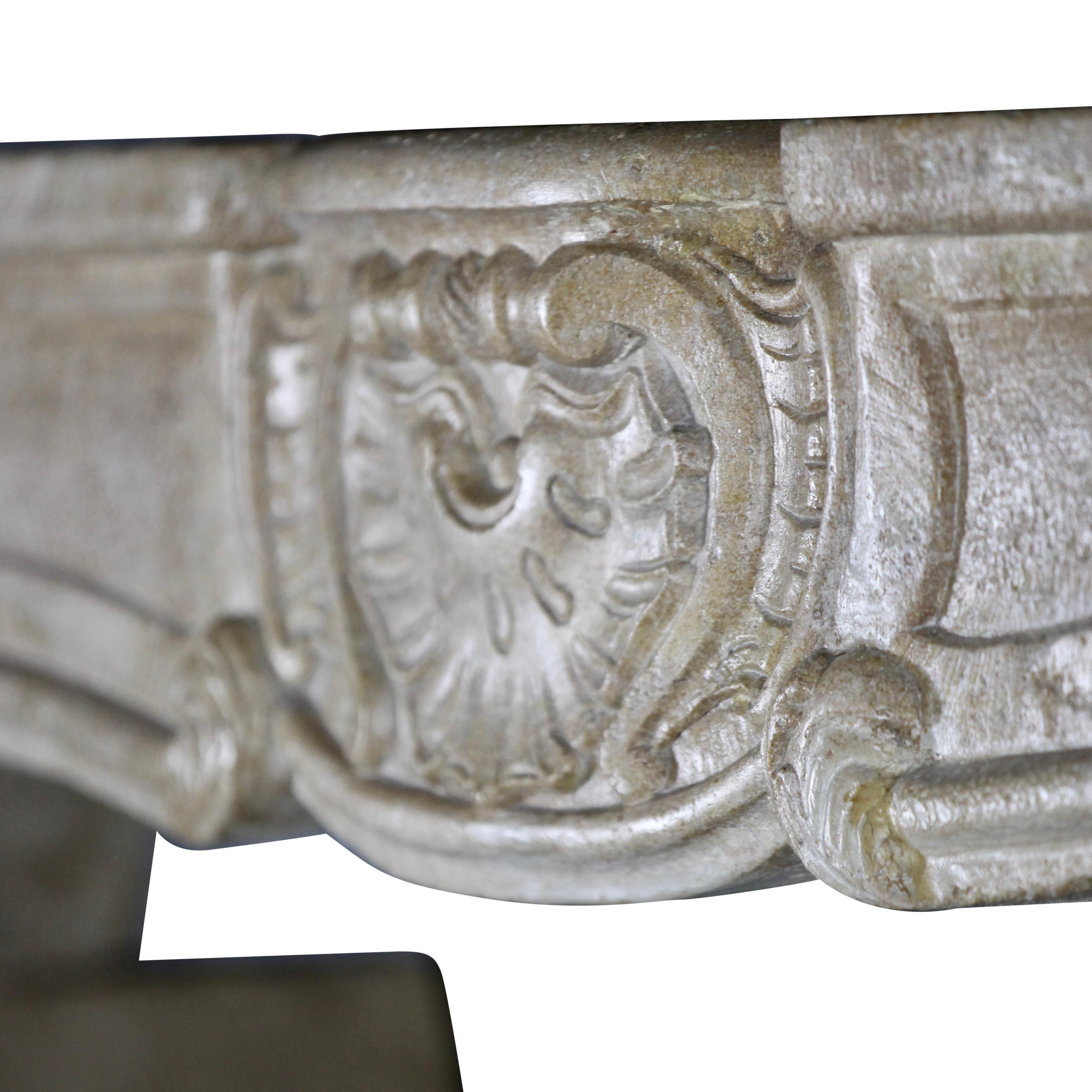Large Antique Limestone Regency Cheminee From France For Sale 13