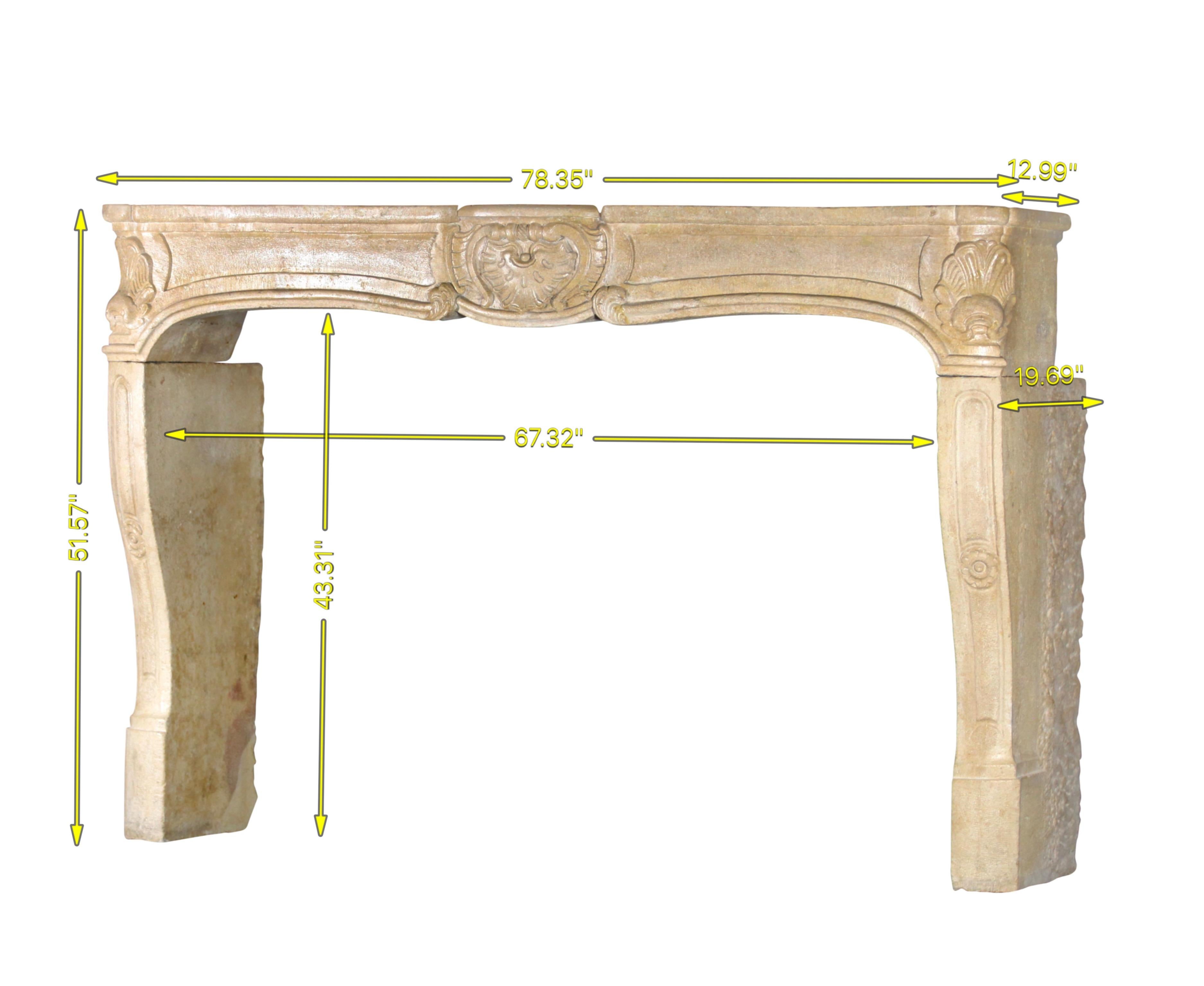 18th Century Large Antique Limestone Regency Cheminee From France For Sale