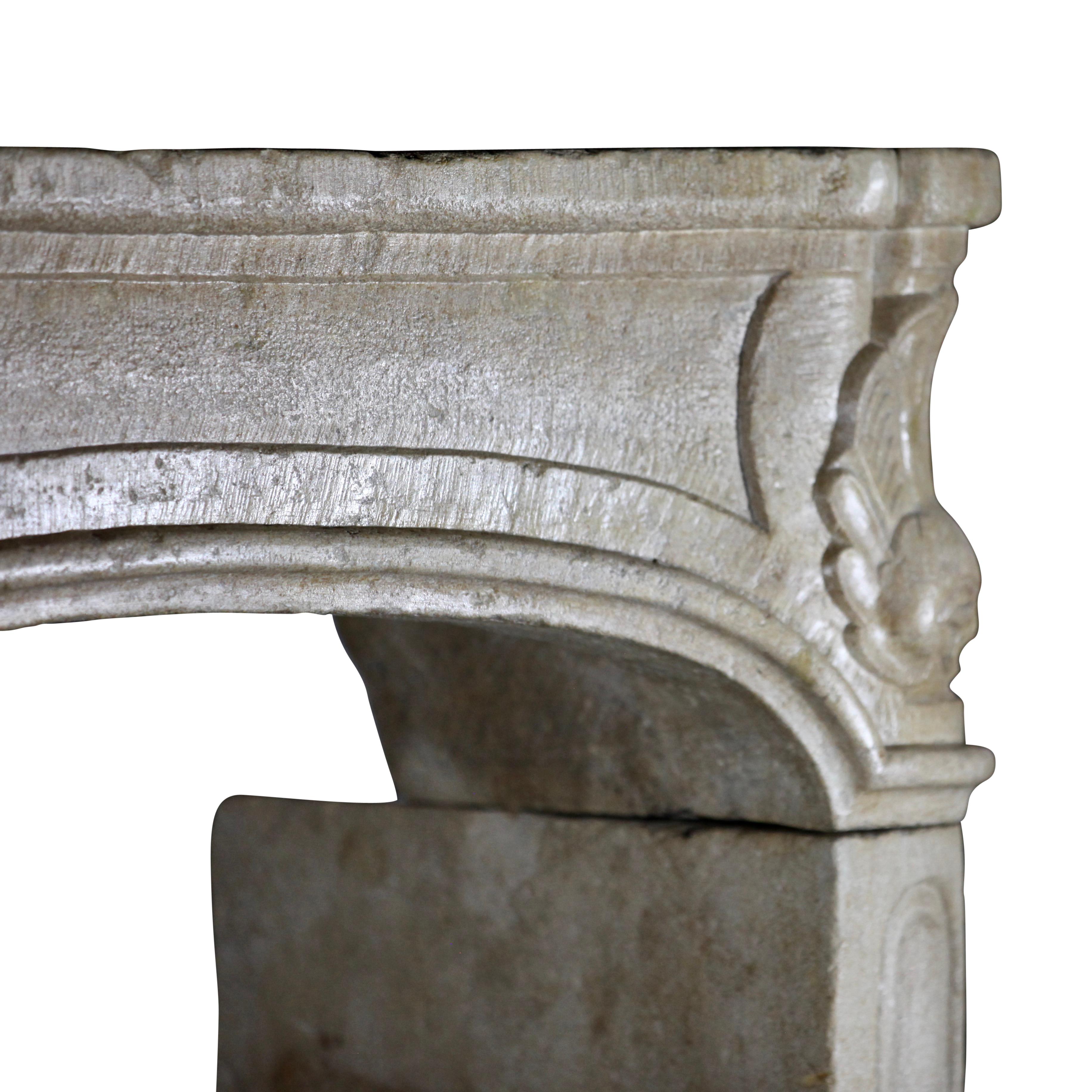 Large Antique Limestone Regency Cheminee From France For Sale 2