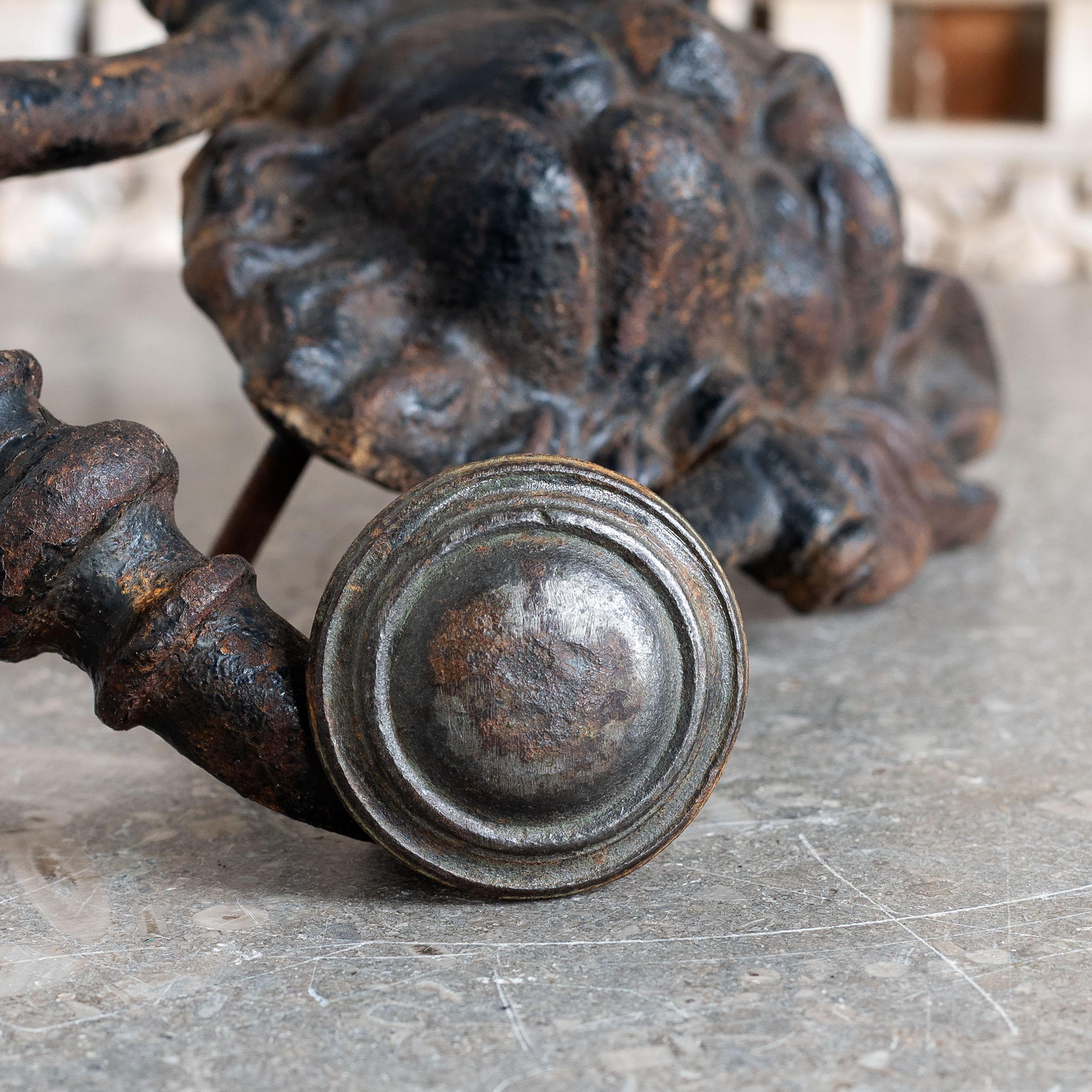 Iron Large Antique Lion's Mask Door Knocker For Sale