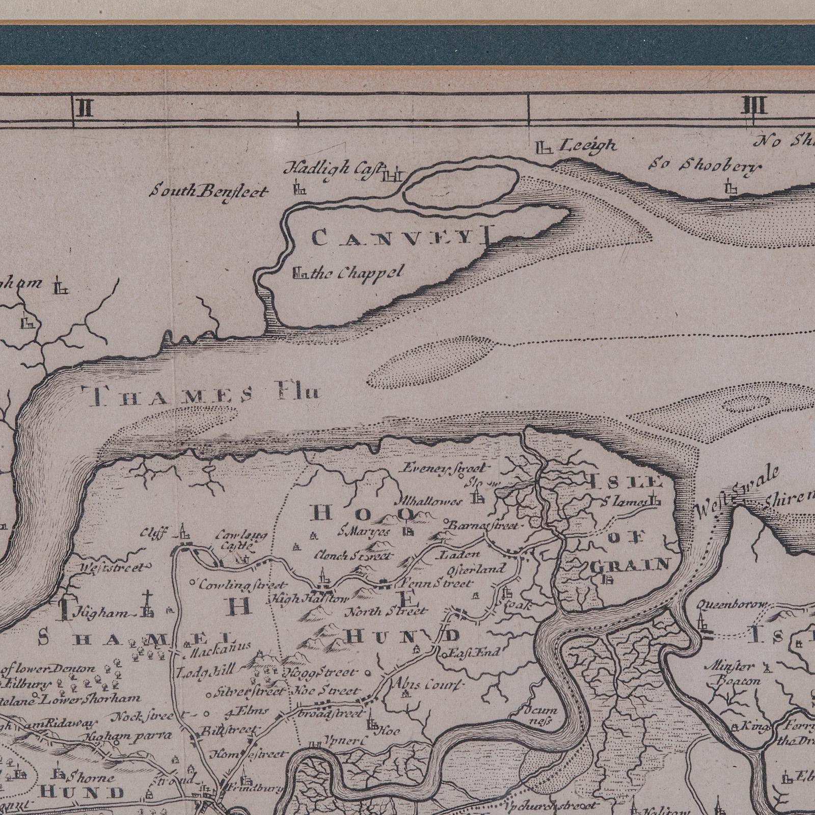 Large Antique Lithography Map of Kent, English, Cartography, Robert Morden, 1700 For Sale 1