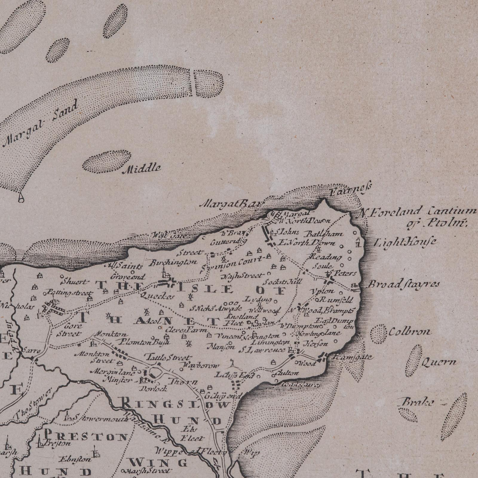 Large Antique Lithography Map of Kent, English, Cartography, Robert Morden, 1700 For Sale 2