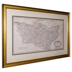 Grande mappa litografica antica del Kent, inglese, cartografia, Robert Morden, 1700