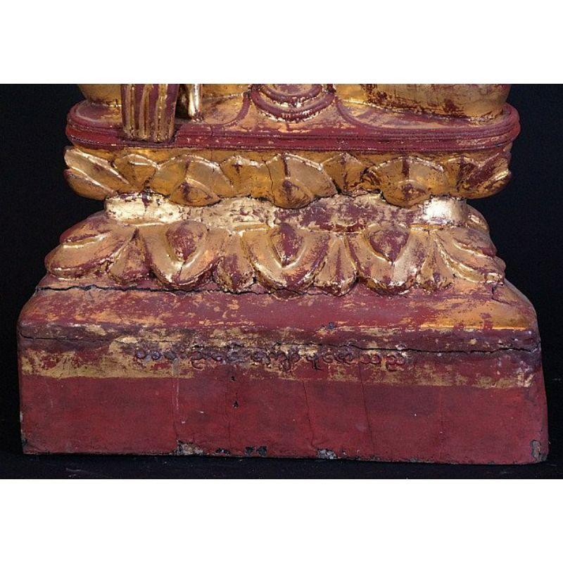 Grande statue ancienne de Bouddha lotus de Birmanie en vente 8