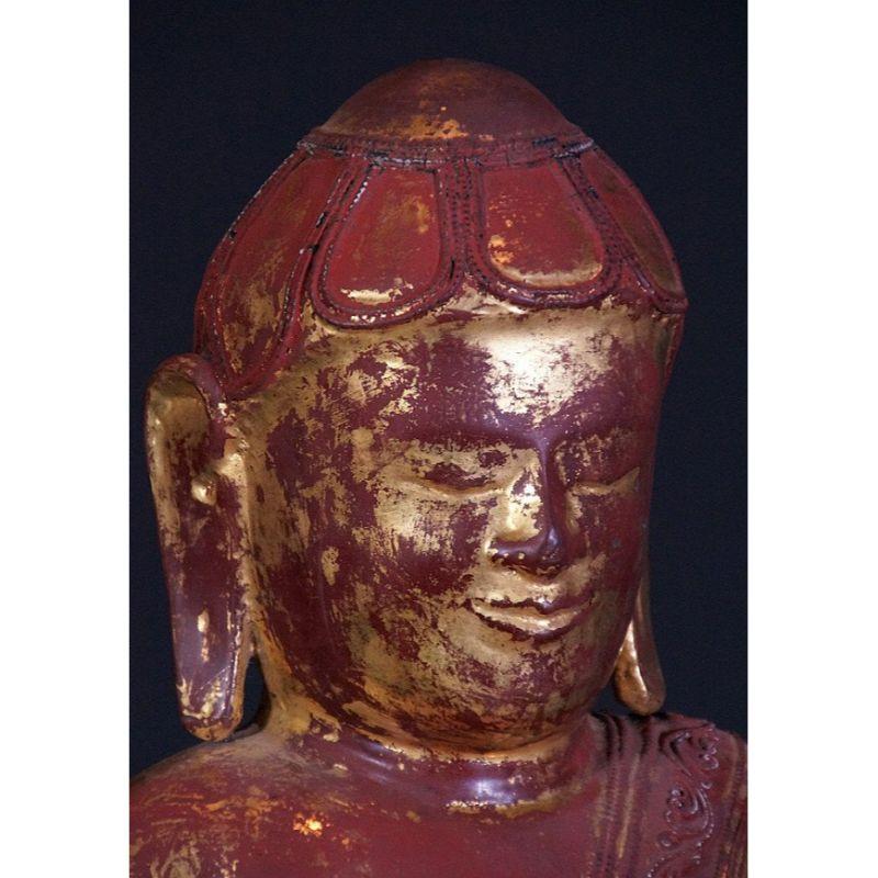 Grande statue ancienne de Bouddha lotus de Birmanie en vente 3