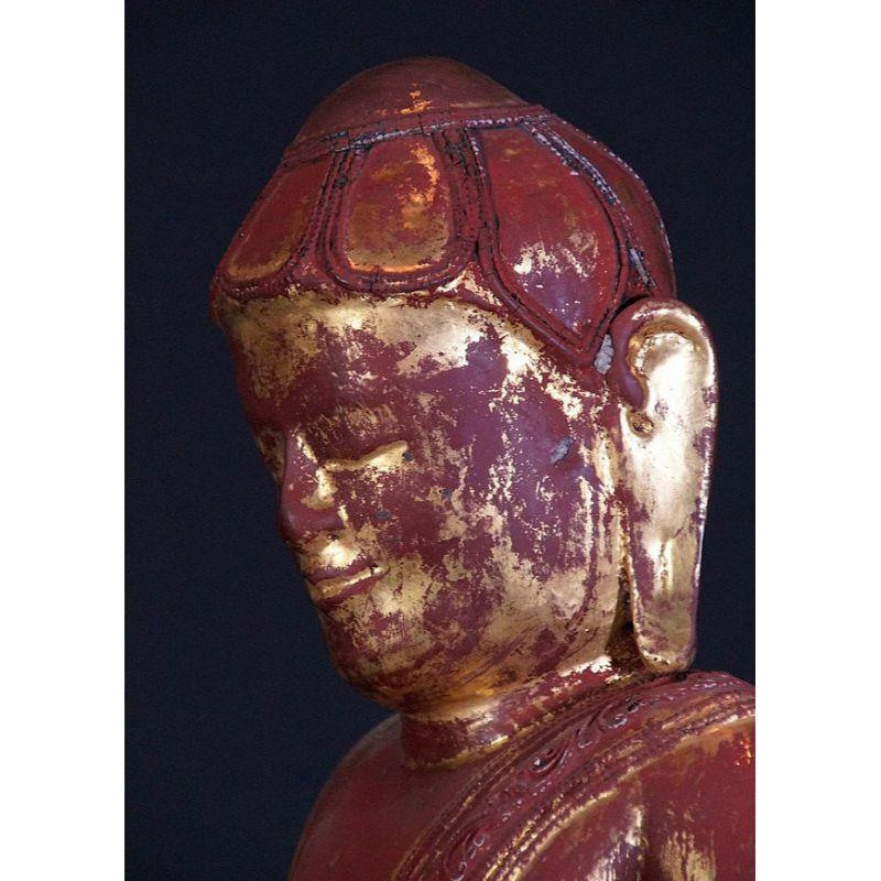 Grande statue ancienne de Bouddha lotus de Birmanie en vente 4