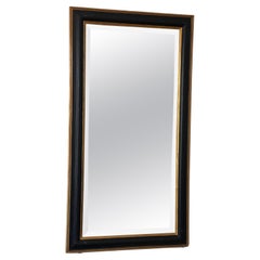 Large Antique Louis Philippe French full length Mirror in Black and Gold, 19th