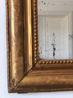 Large Antique Louis Philippe French Giltwood Mirror Late 19th Century