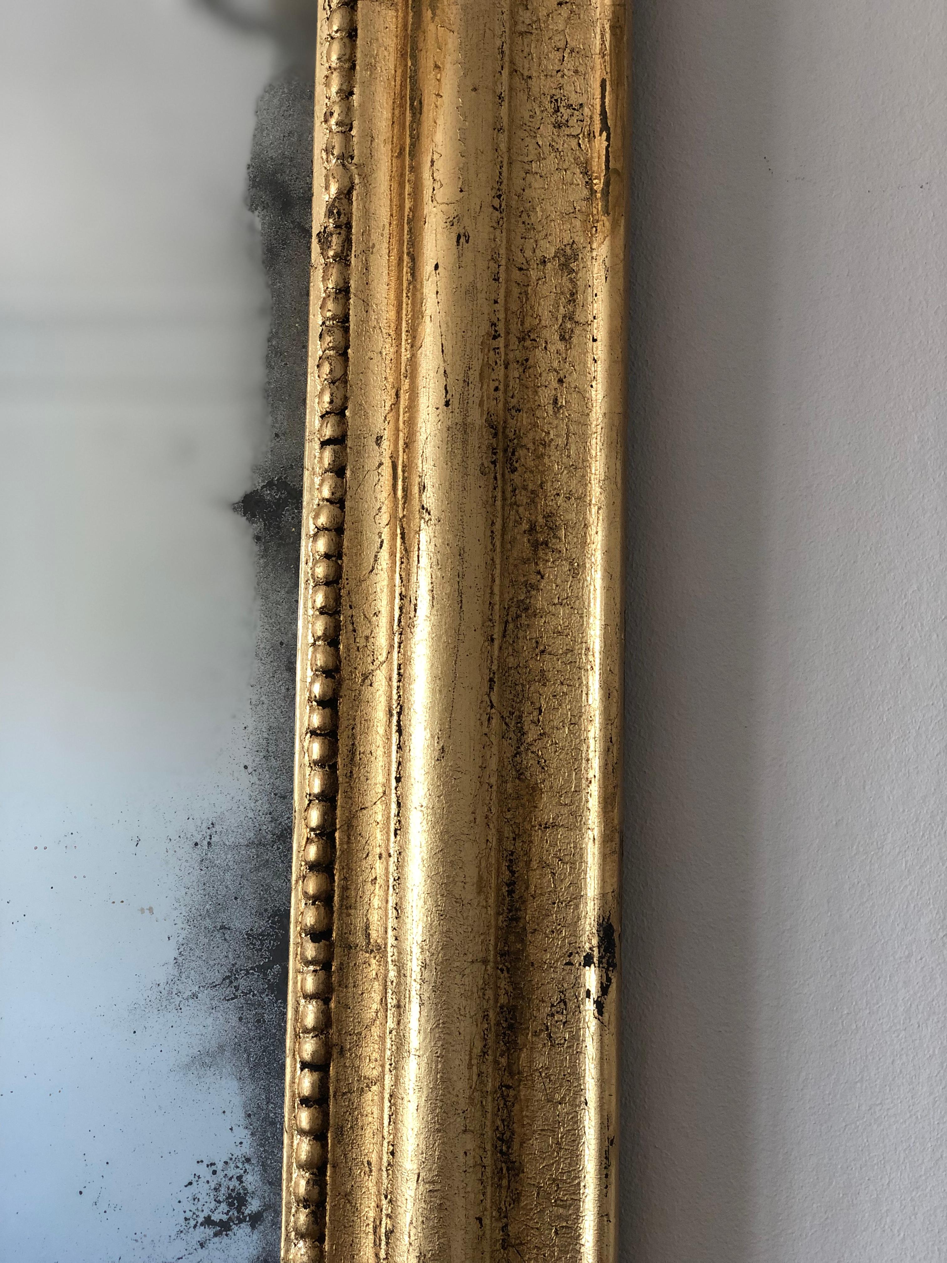 Luigi Filippo Grande specchio in legno dorato di Antique French della fine del XIX secolo in vendita