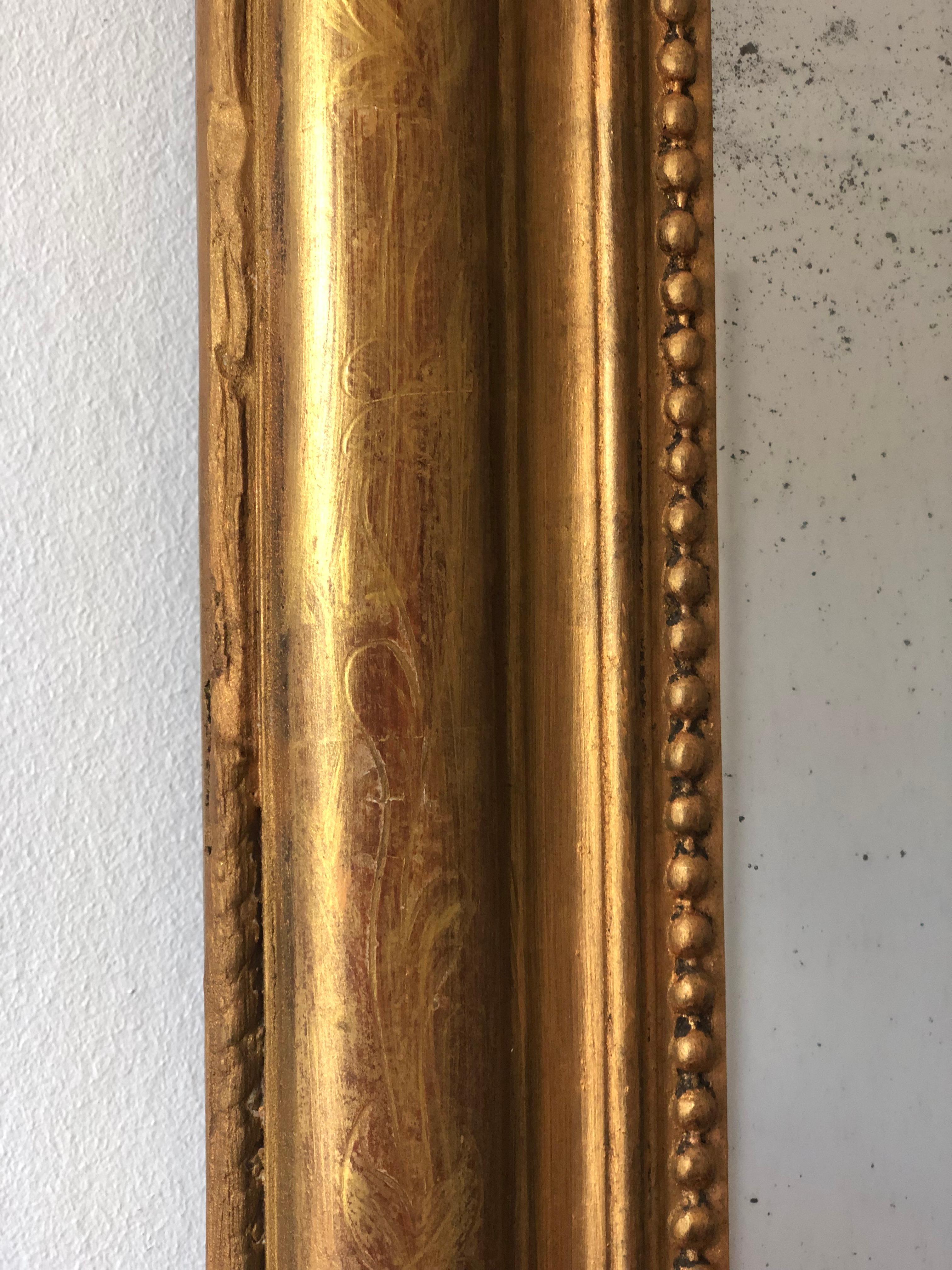 Francese Grande specchio in legno dorato di Antique French della fine del XIX secolo in vendita