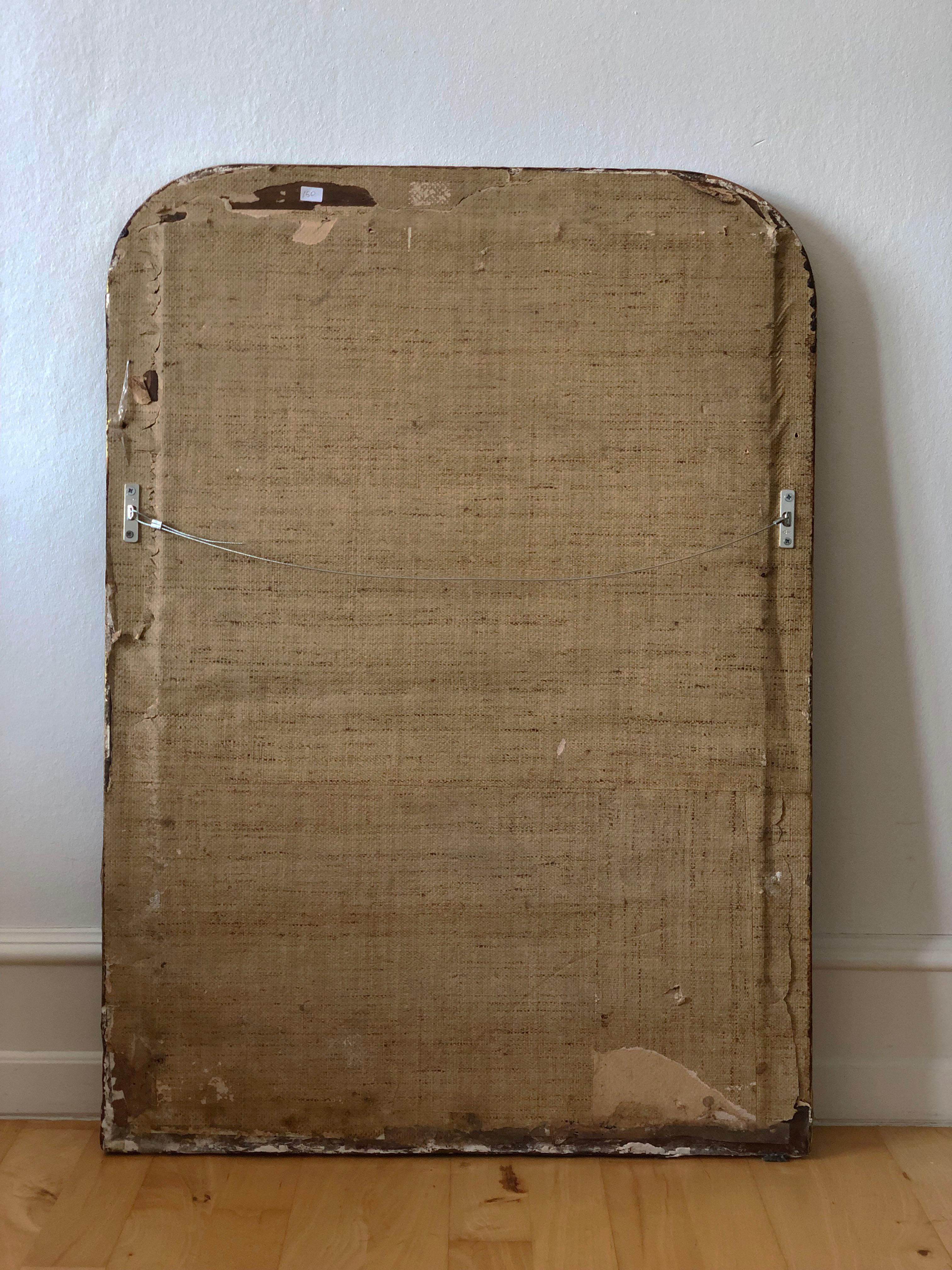 XIX secolo Large Antique Louis Philippe French Mirror in Black and Gold, Late 19th Century in vendita