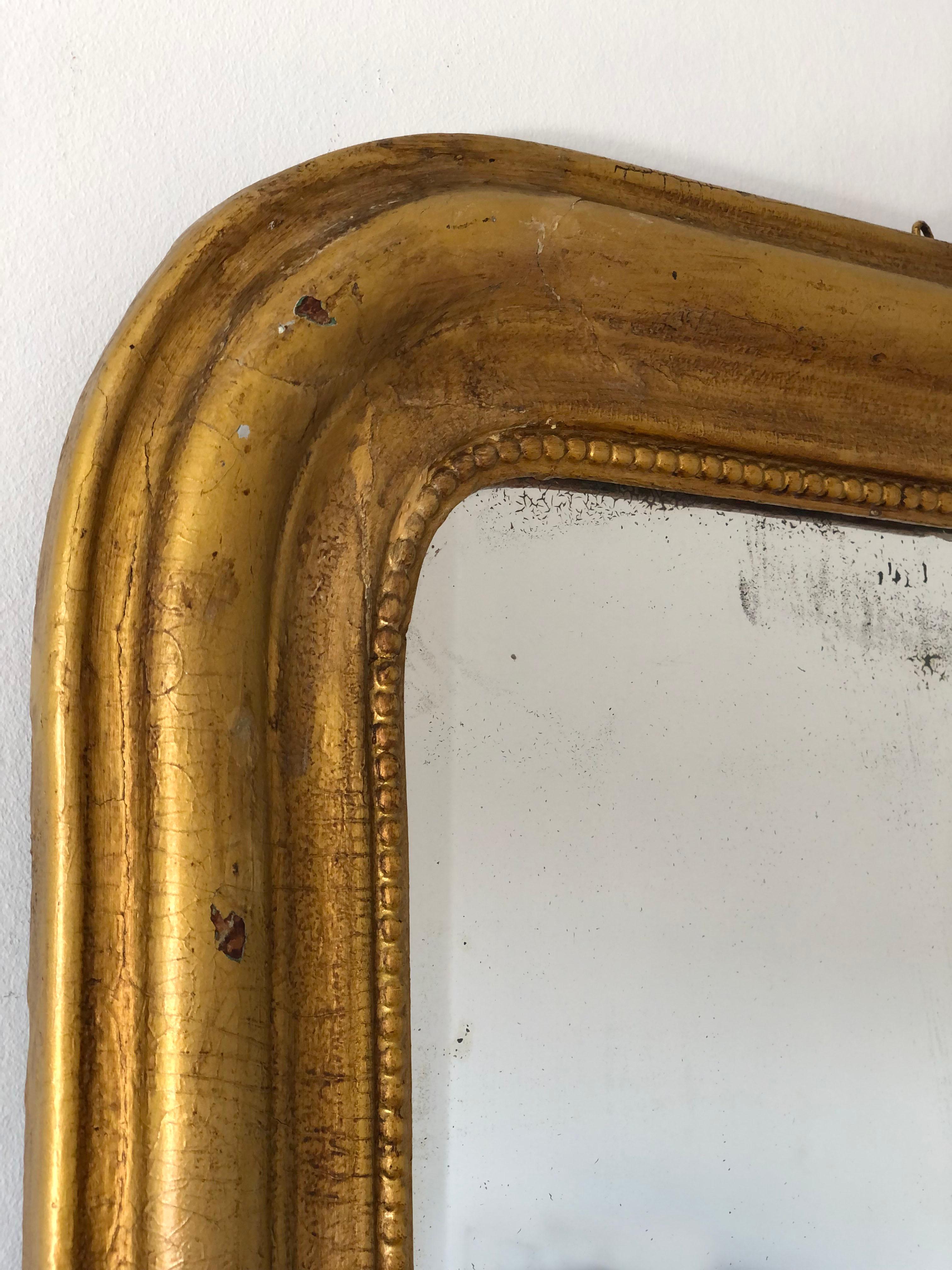 Large Antique Louis Philippe Giltwood Mirror France Late 19th Century 1