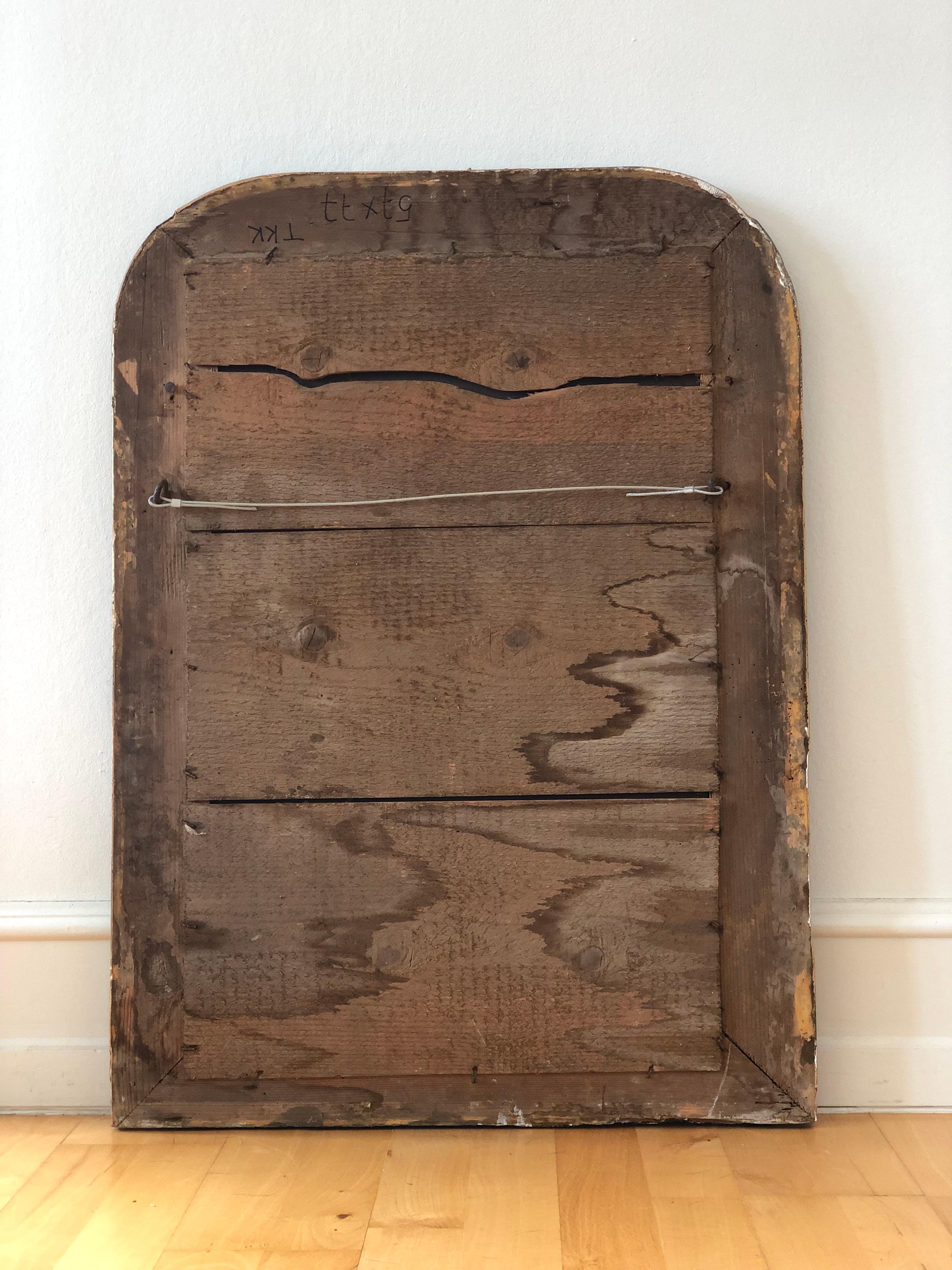 Large Antique Louis Philippe Mirror in Black and Gold France Late 19th Century 2