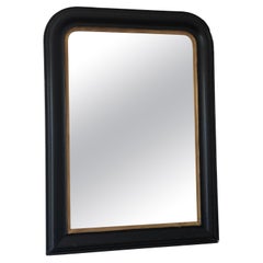 Large Antique Louis Philippe Mirror in Black and Gold France Late 19th Century