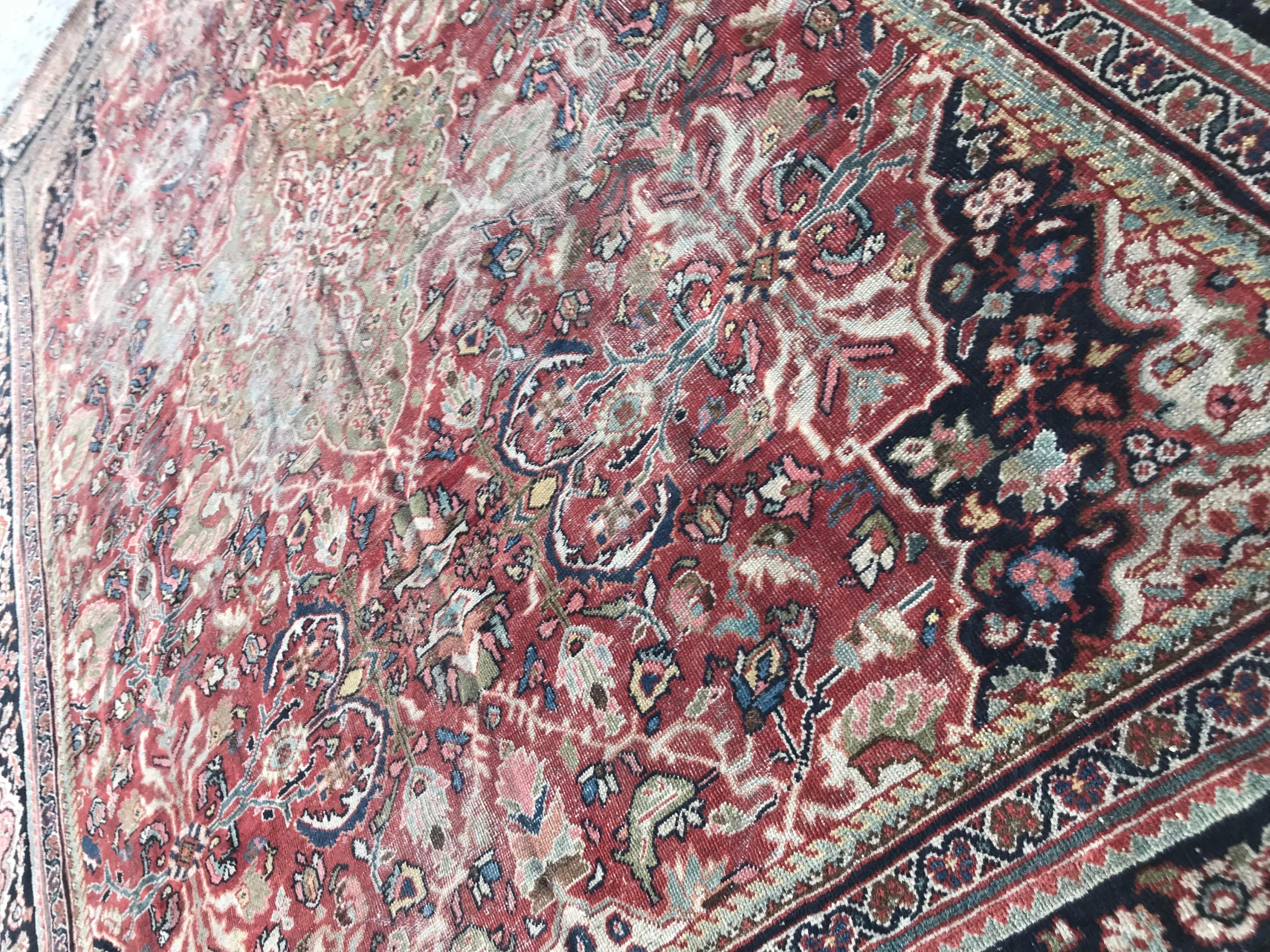 Large Antique Mahal Rug For Sale 4