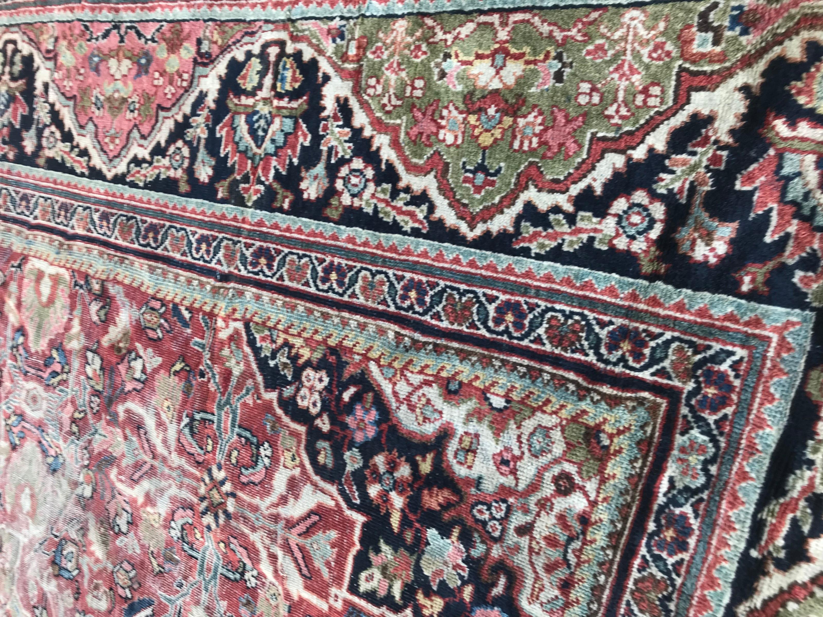 Large Antique Mahal Rug For Sale 7
