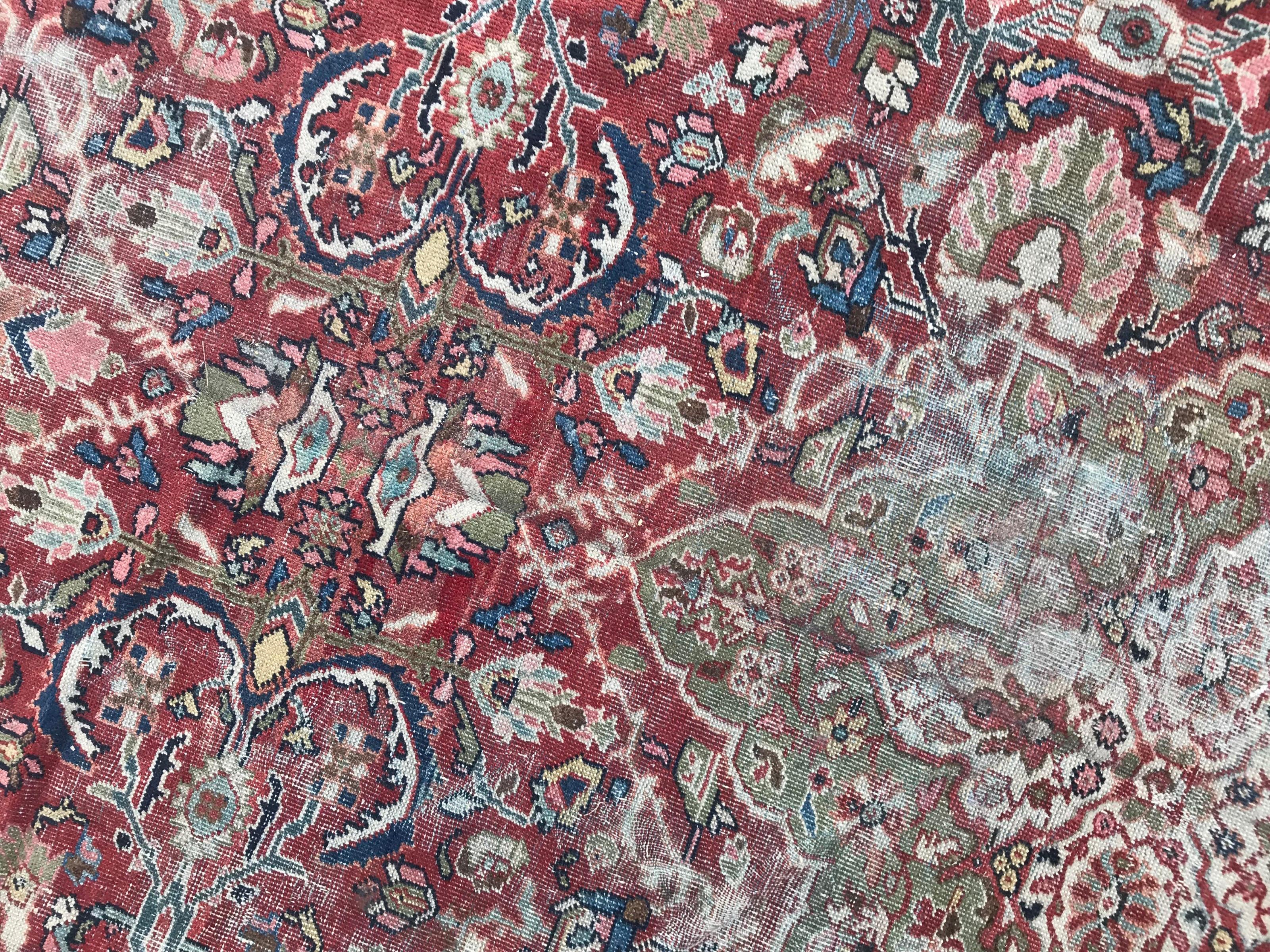 19th Century Large Antique Mahal Rug For Sale