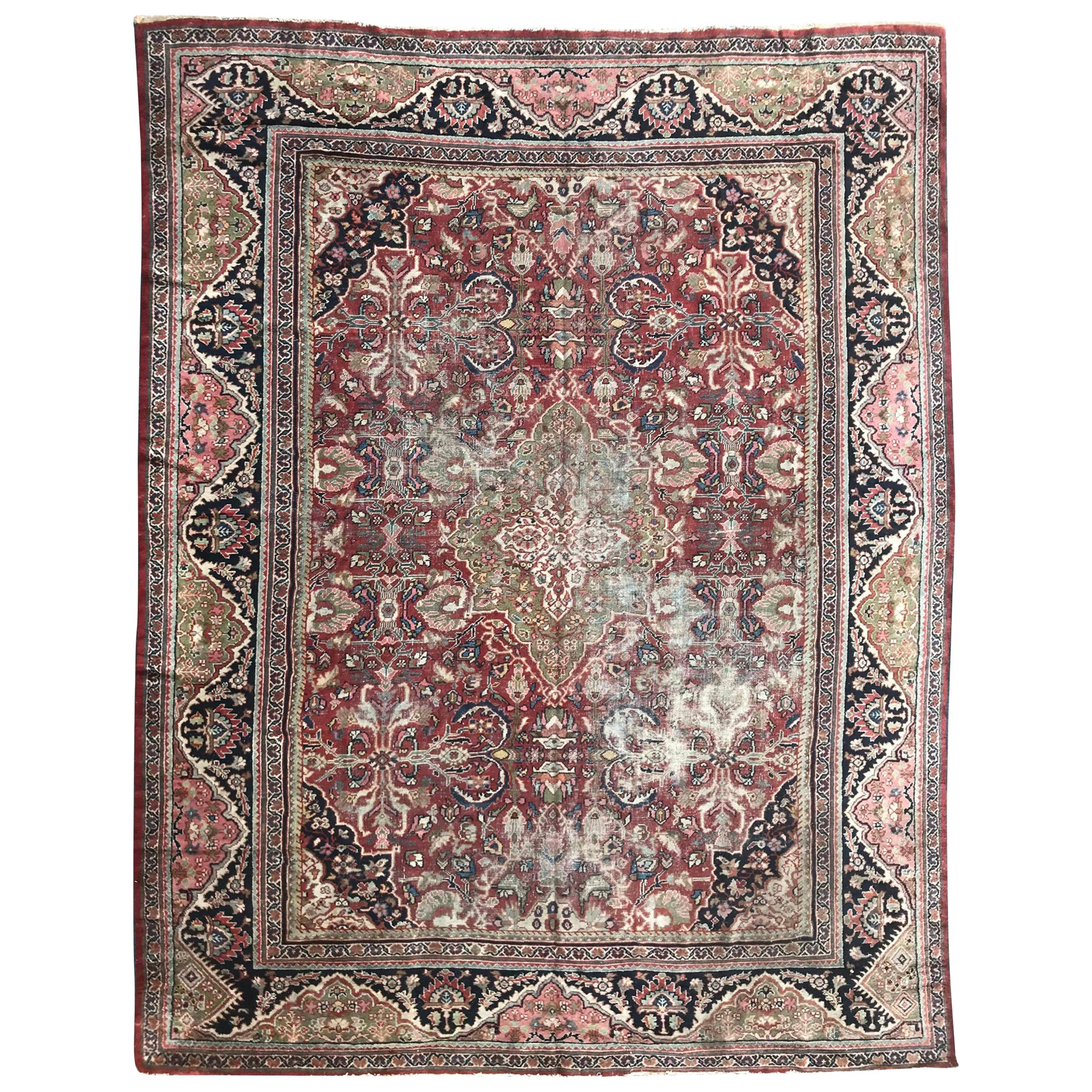 Large Antique Mahal Rug For Sale
