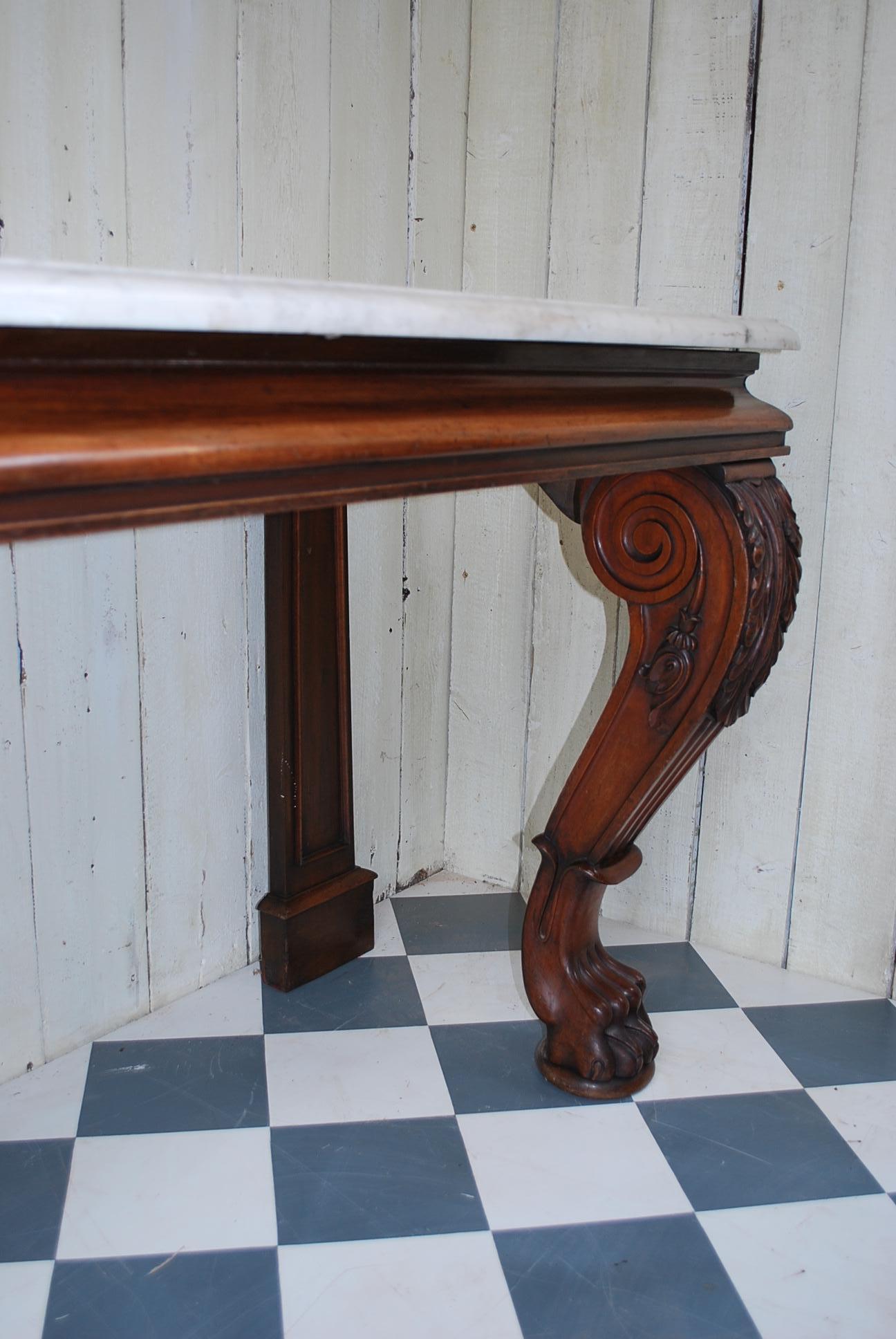 Neoclassical Large antique mahogany 19th century English Country House Console / hall Table  For Sale