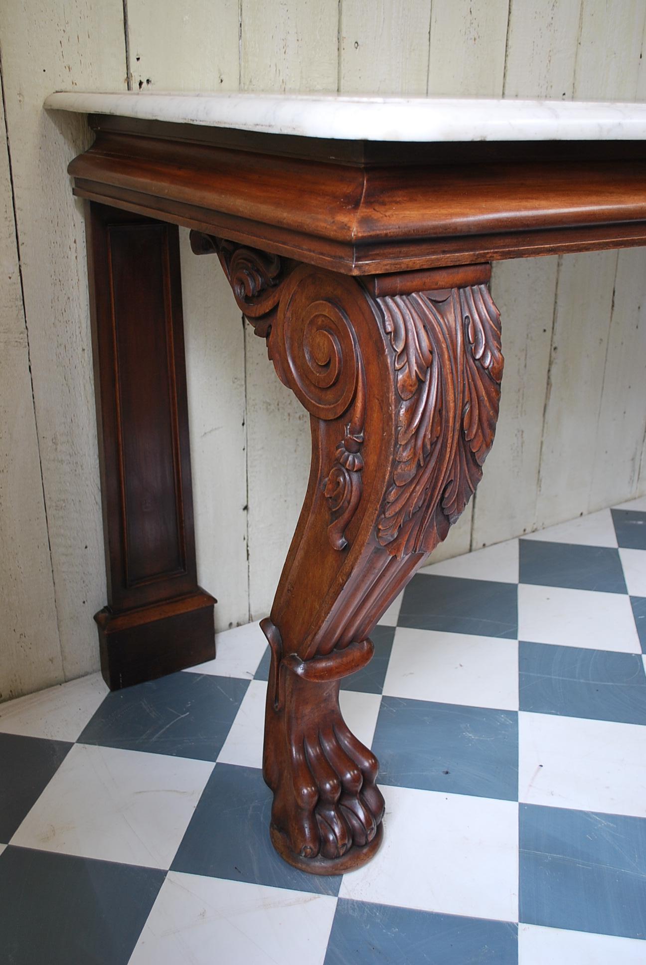 Mid-19th Century Large antique mahogany 19th century English Country House Console / hall Table  For Sale