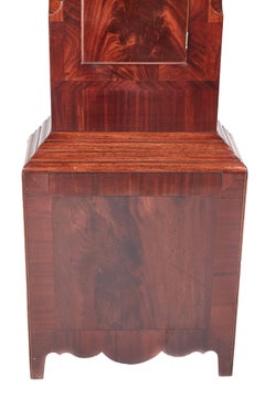 Large Antique Mahogany 8 Day Painted Face Longcase Clock