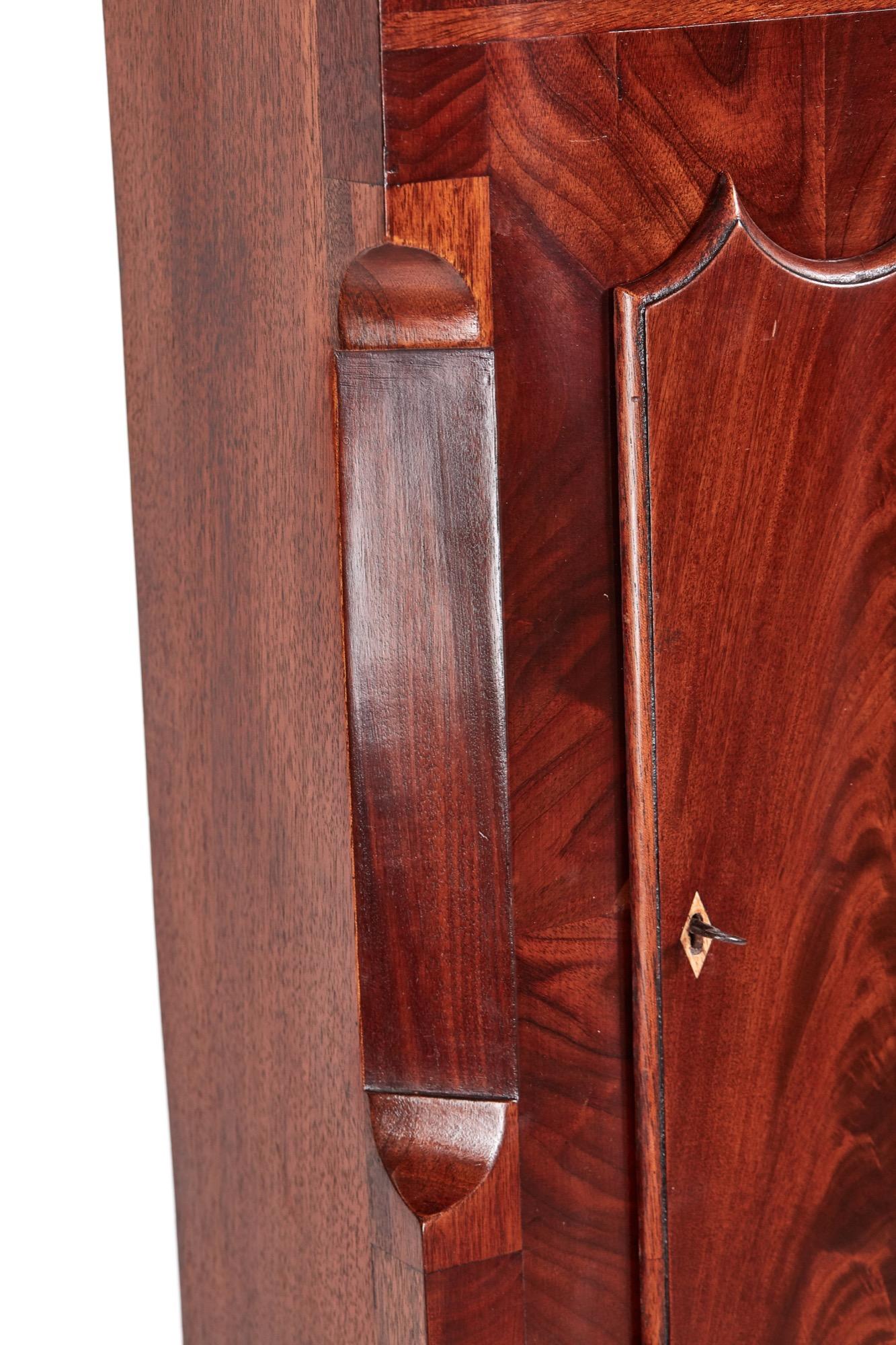 Gran Reloj Antiguo de Caoba de 8 Días de Cara Pintada de Caja Larga en venta 2