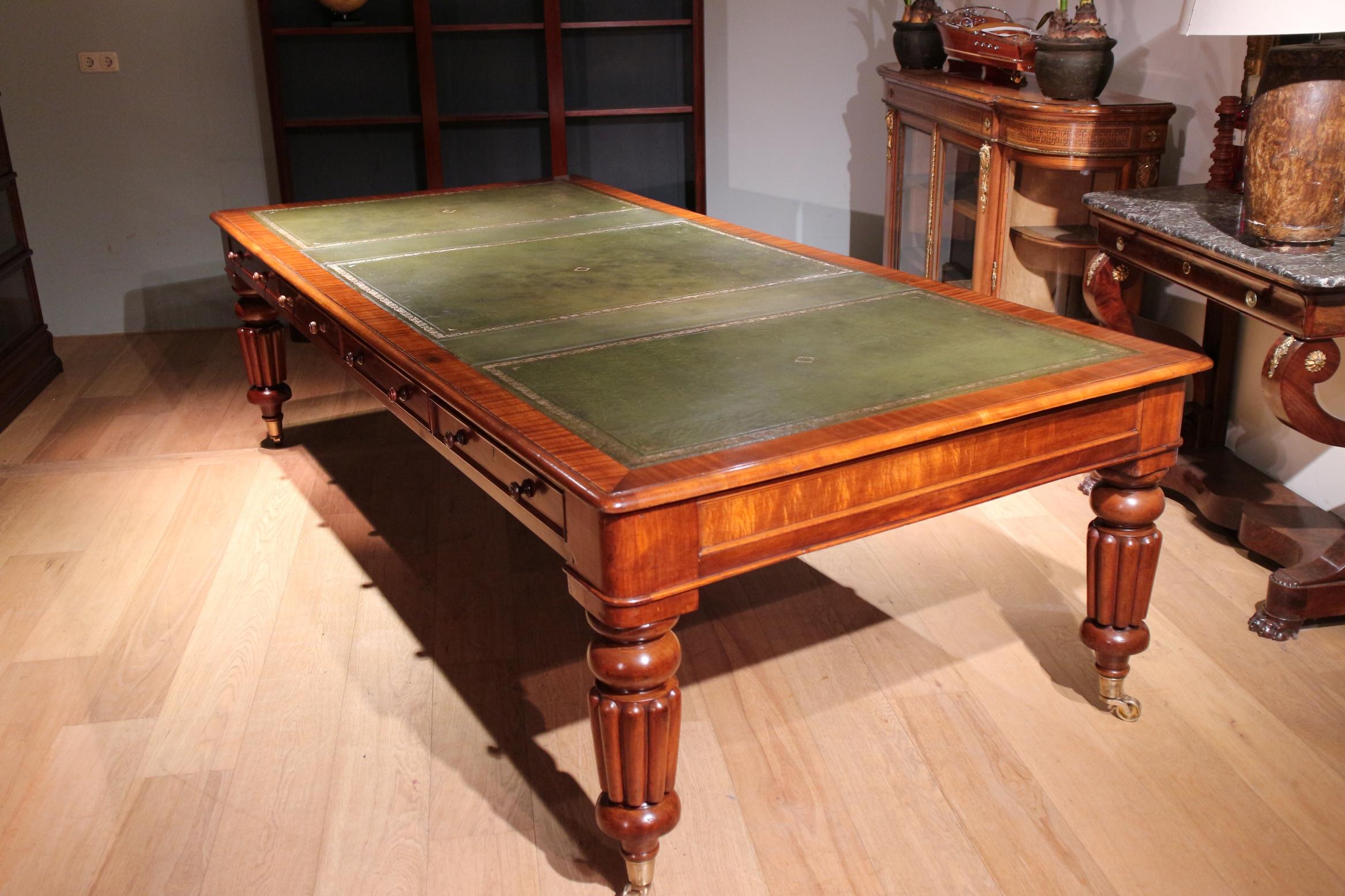 Large Antique Mahogany Conference Table For Sale 4