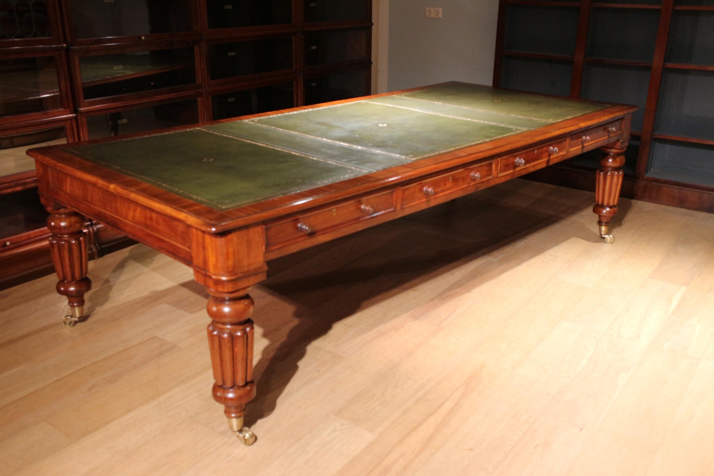 Large Antique Mahogany Conference Table For Sale 5