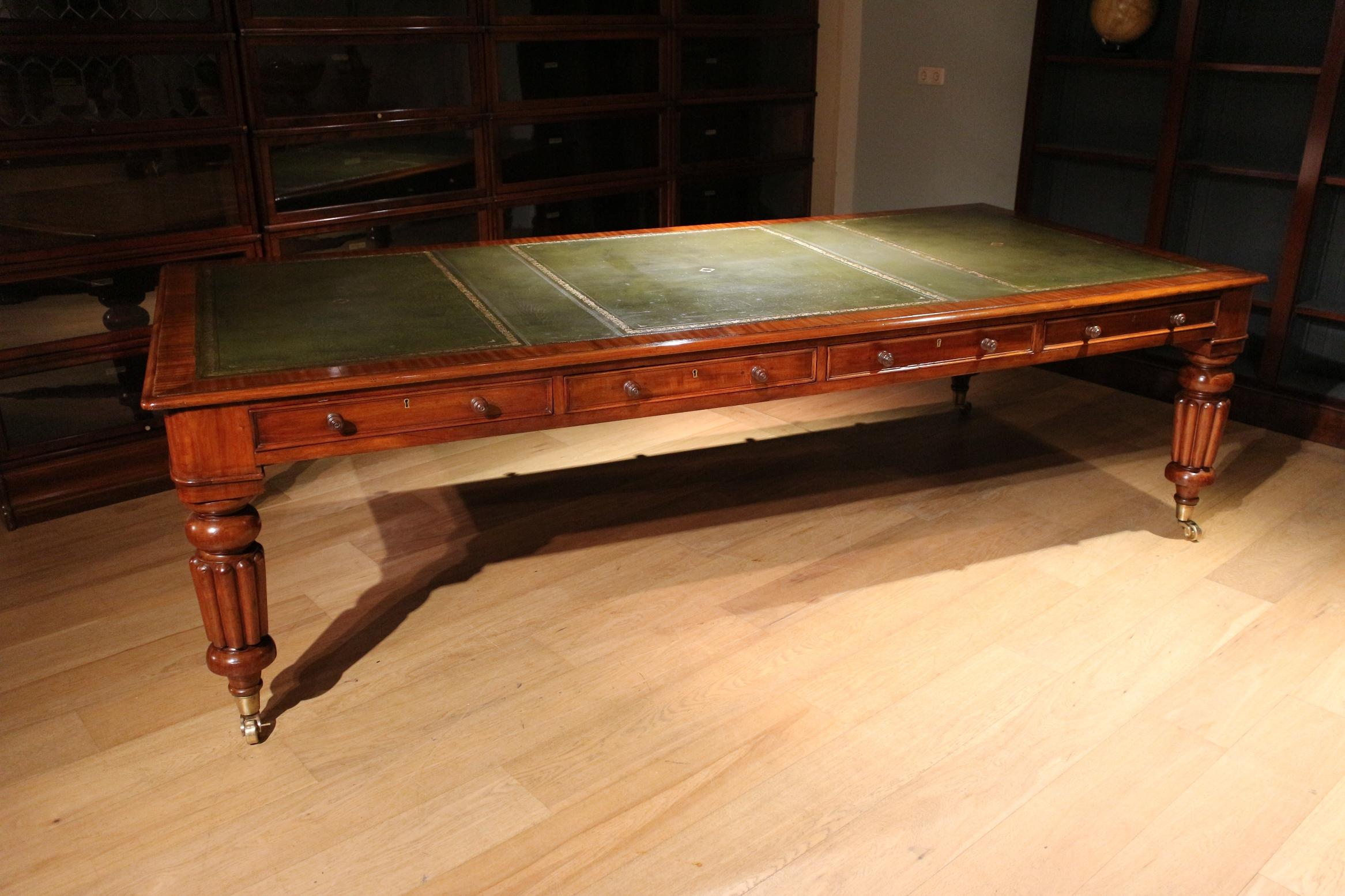 Large Antique Mahogany Conference Table For Sale 6