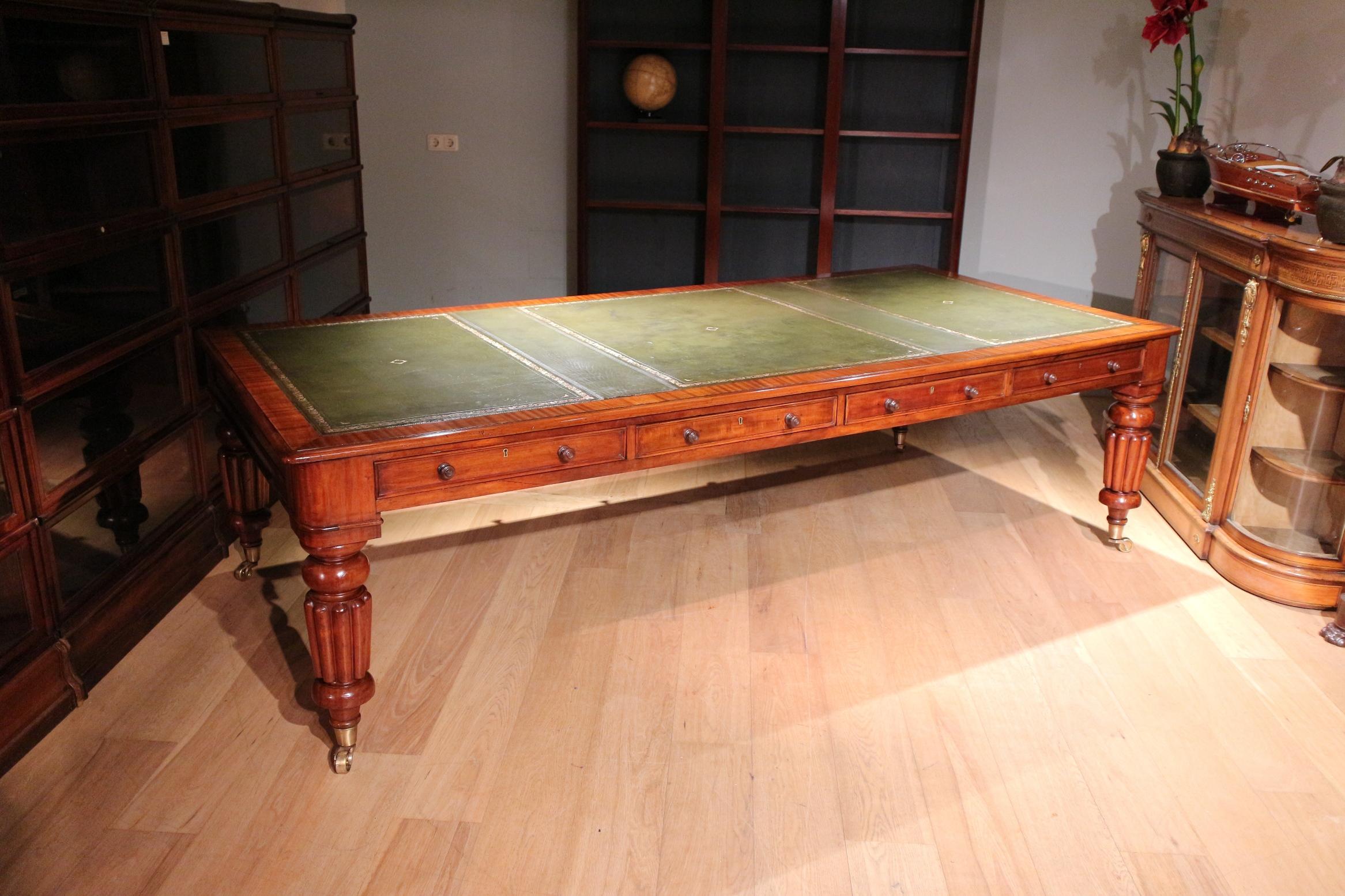 Large Antique Mahogany Conference Table For Sale 8