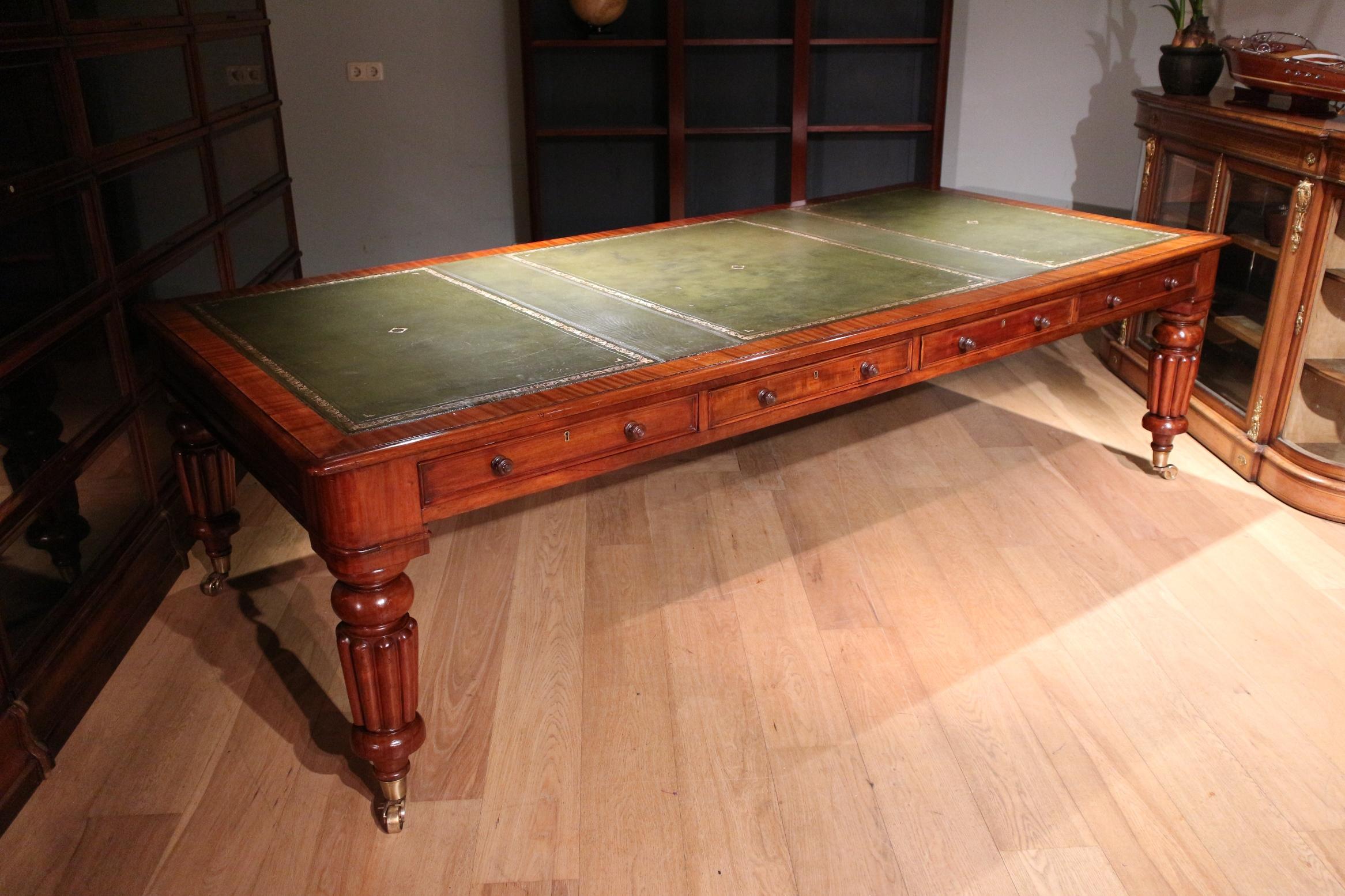 Large Antique Mahogany Conference Table For Sale 9