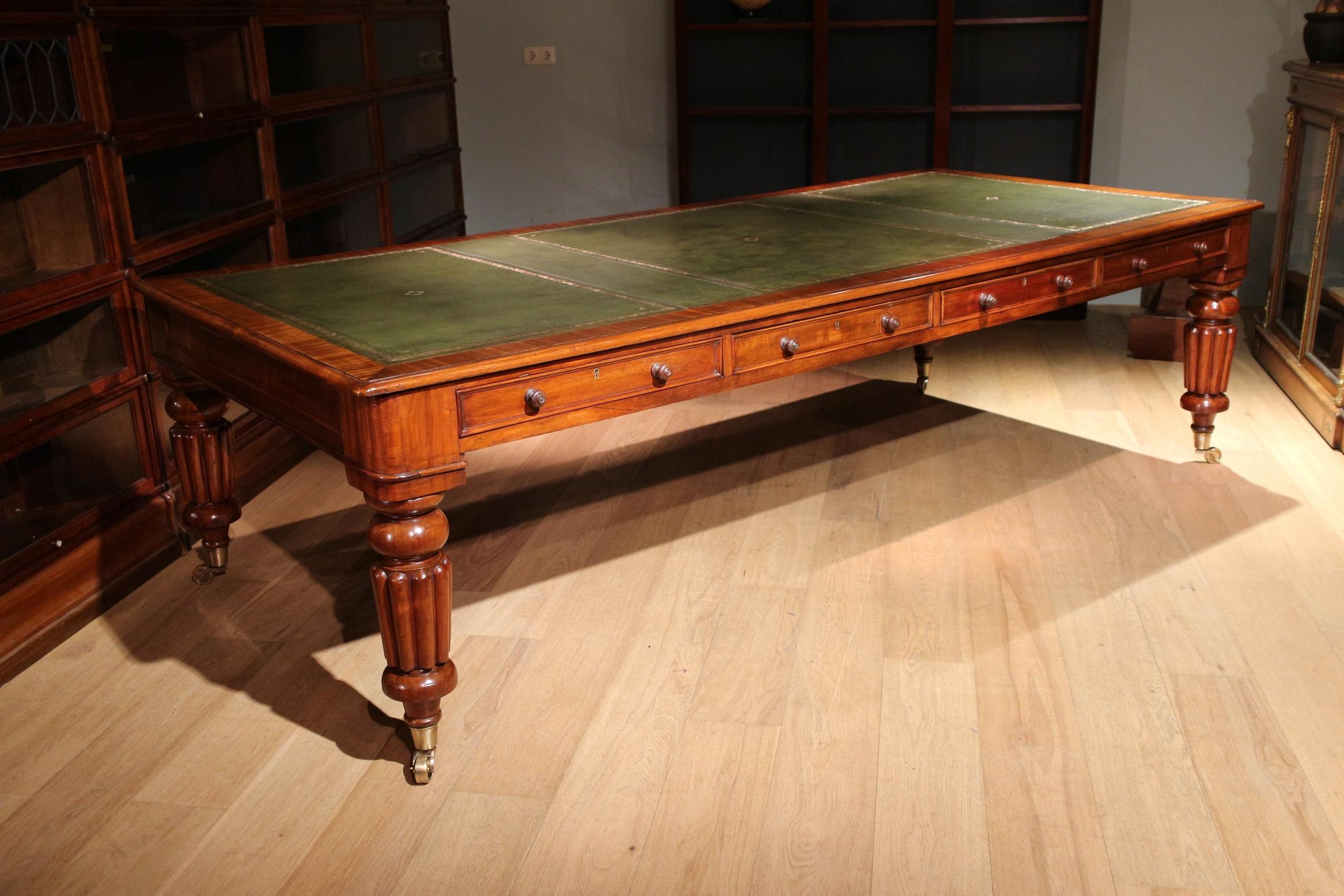 Large Antique Mahogany Conference Table For Sale 1