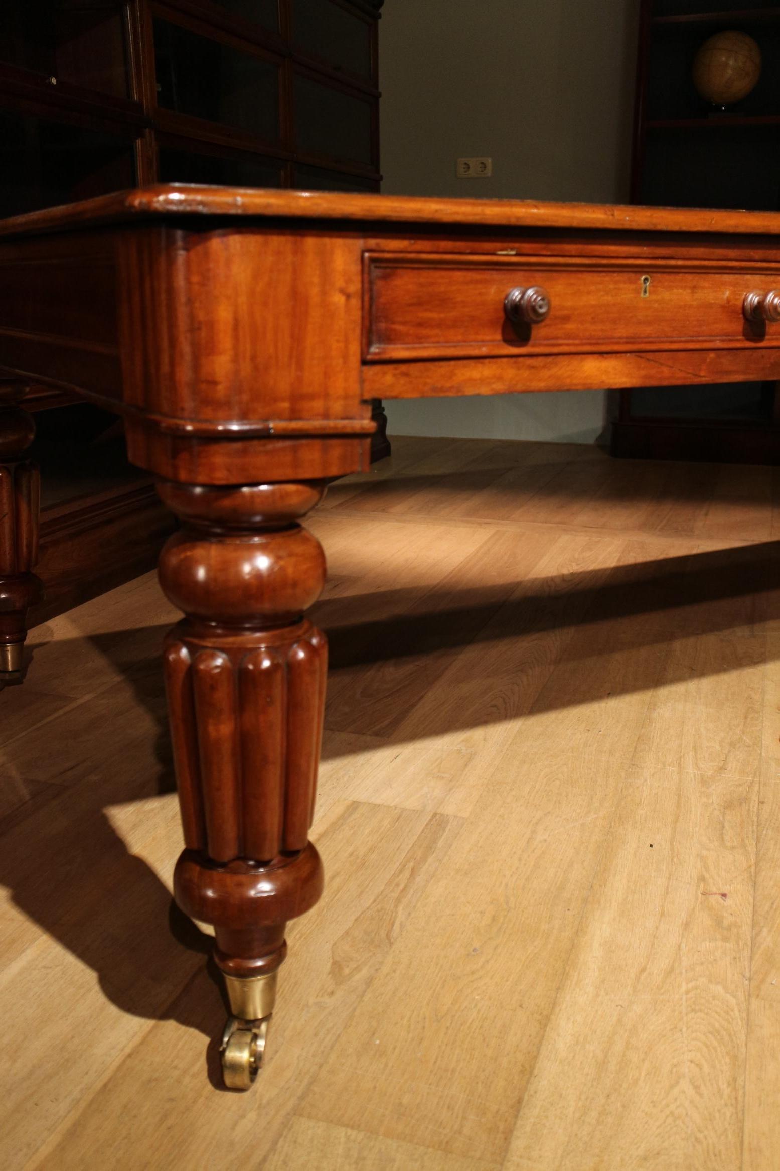 Large Antique Mahogany Conference Table For Sale 2