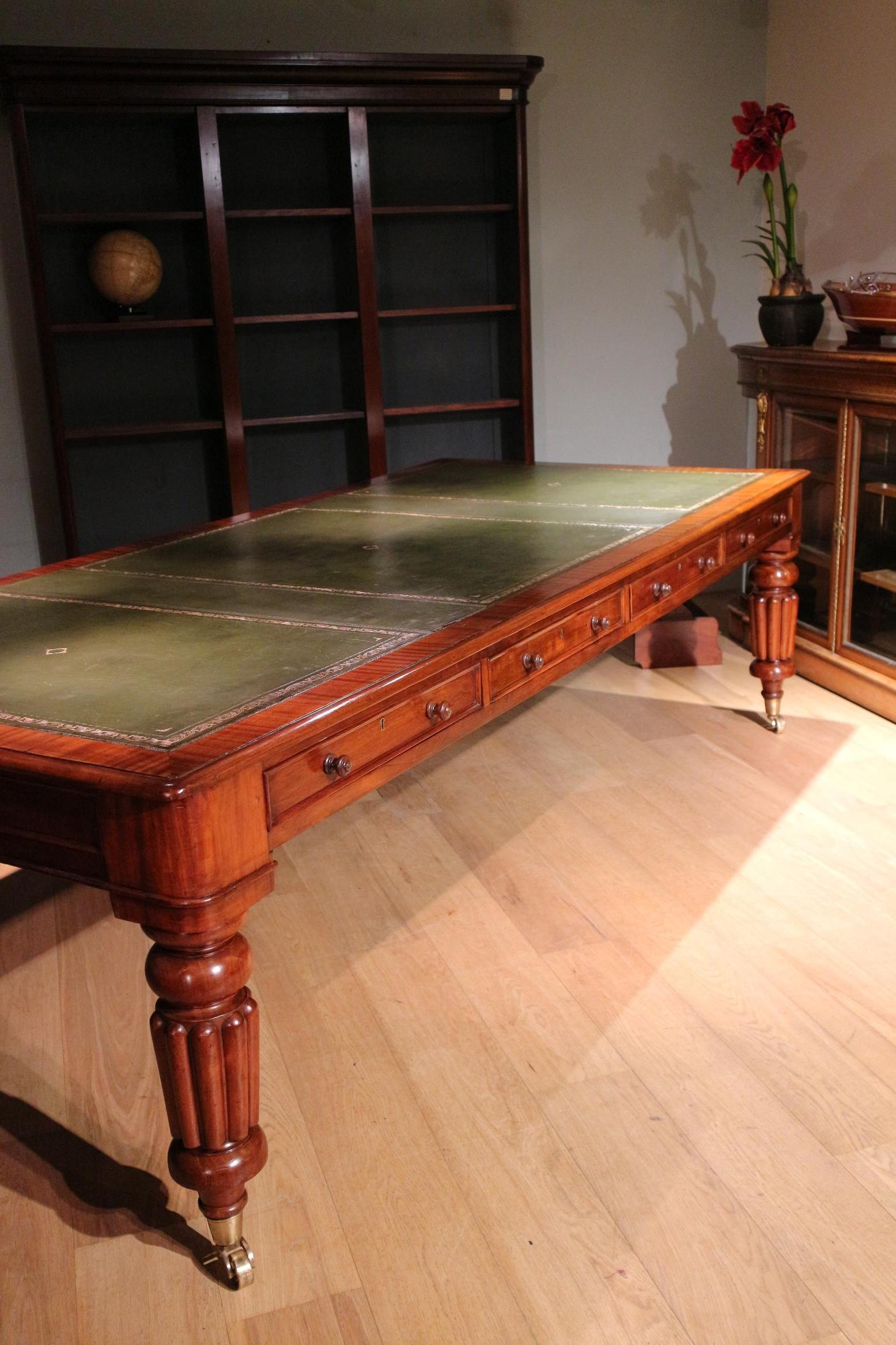 Large Antique Mahogany Conference Table For Sale 3