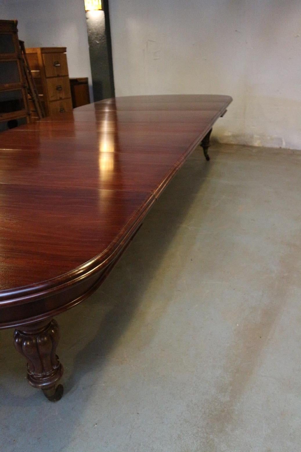 Large Antique Mahogany Dining Table / Conference Table 4