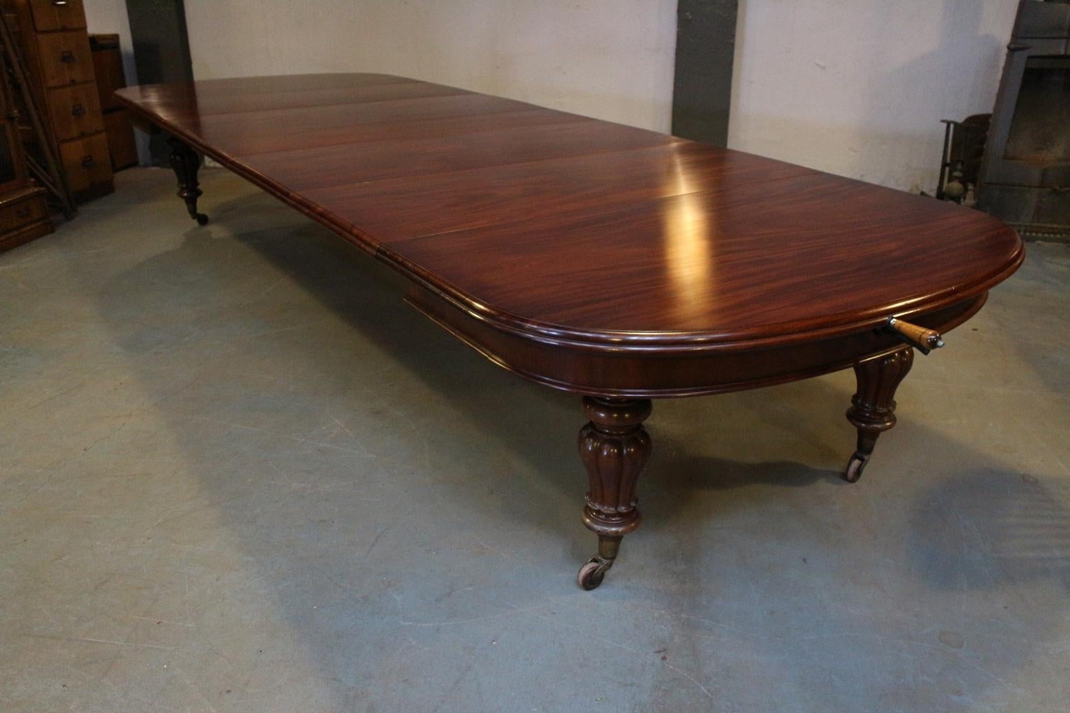 Large Antique Mahogany Dining Table / Conference Table 7