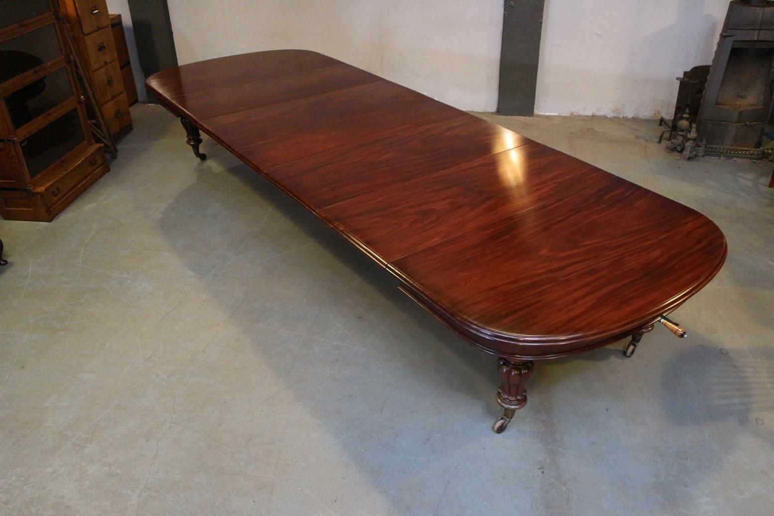 Large Antique Mahogany Dining Table / Conference Table 9