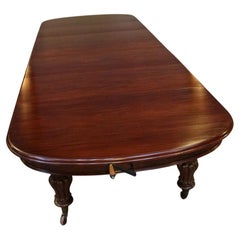 Large Antique Mahogany Dining Table / Conference Table