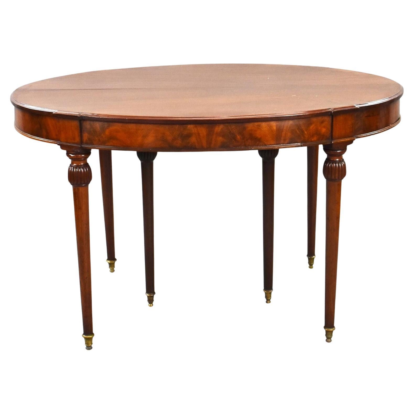 Large Antique Mahogany Extending Dining Table For Sale