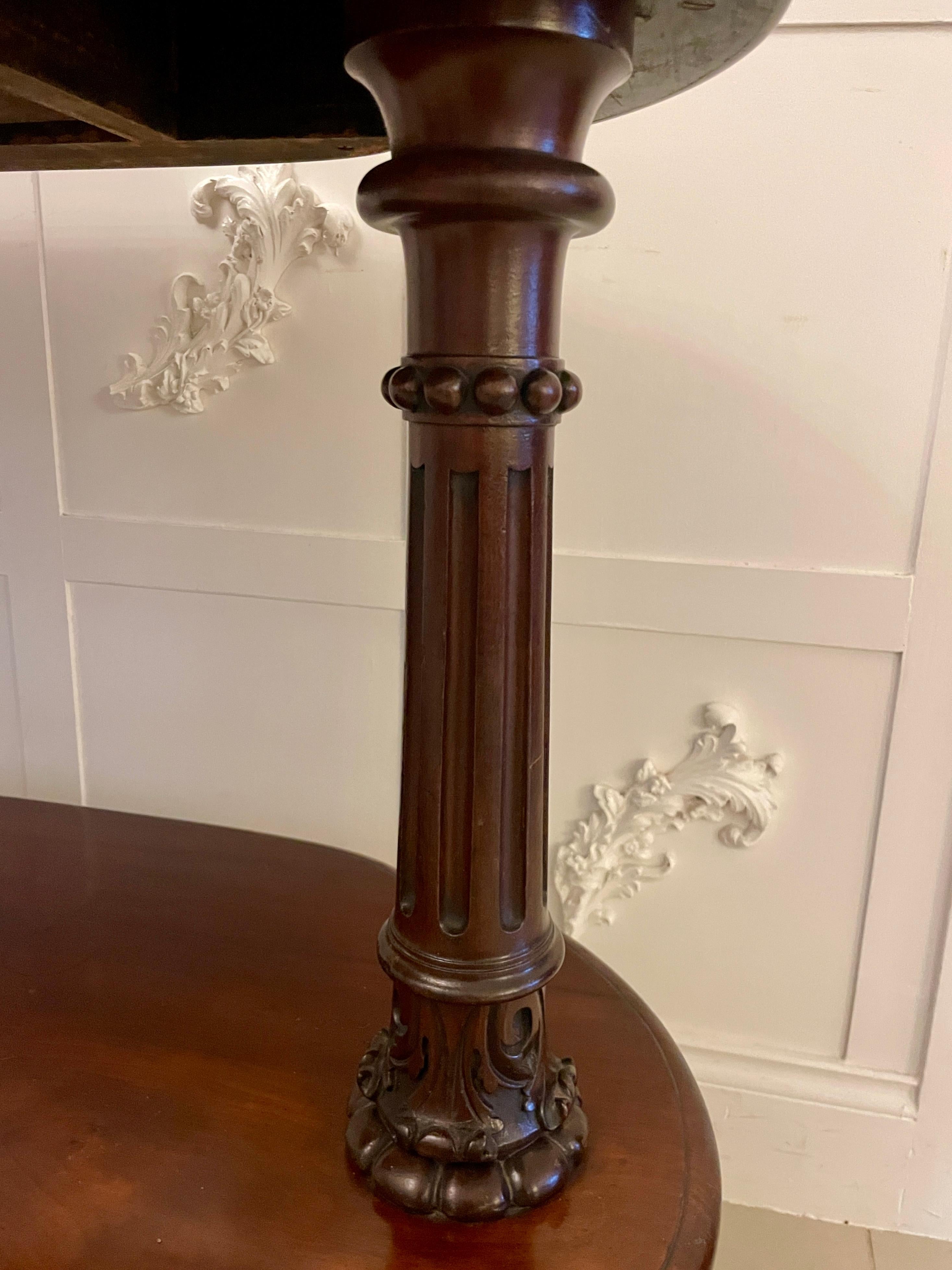 Large Antique Mahogany Oval Shaped Freestanding Serving/Console Table For Sale 4