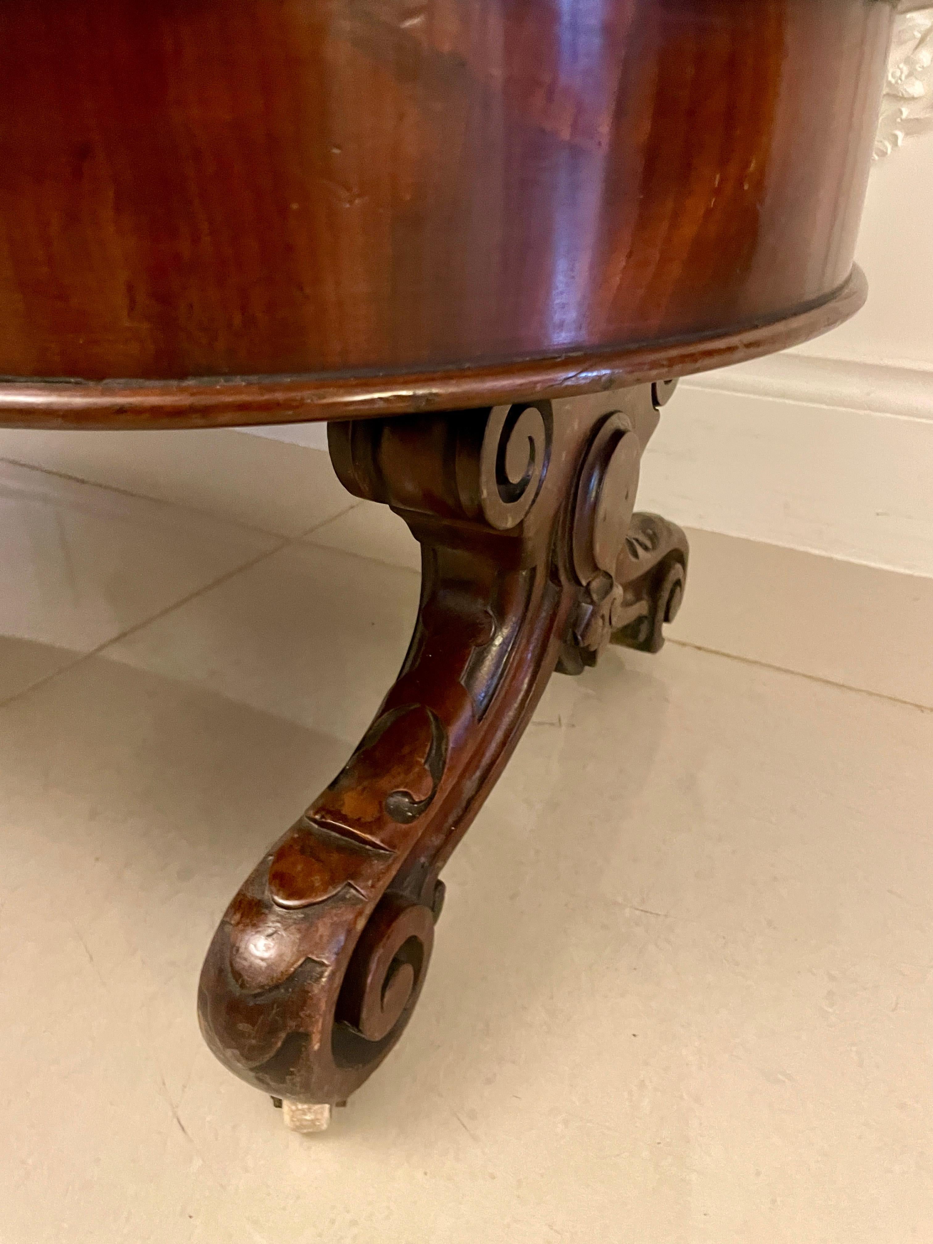 Large Antique Mahogany Oval Shaped Freestanding Serving/Console Table For Sale 3