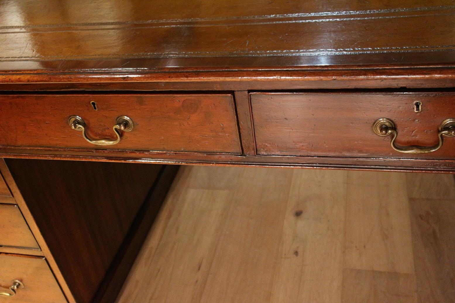 Large Antique Mahogany Partner Desk 5