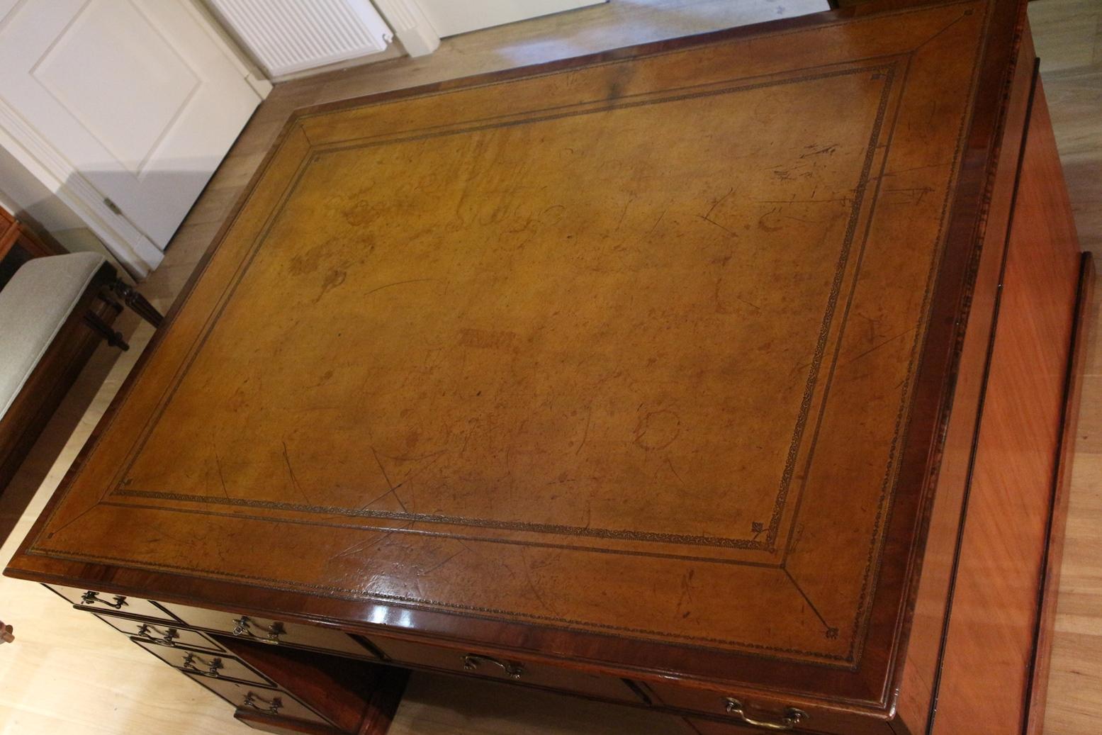 British Large Antique Mahogany Partner Desk