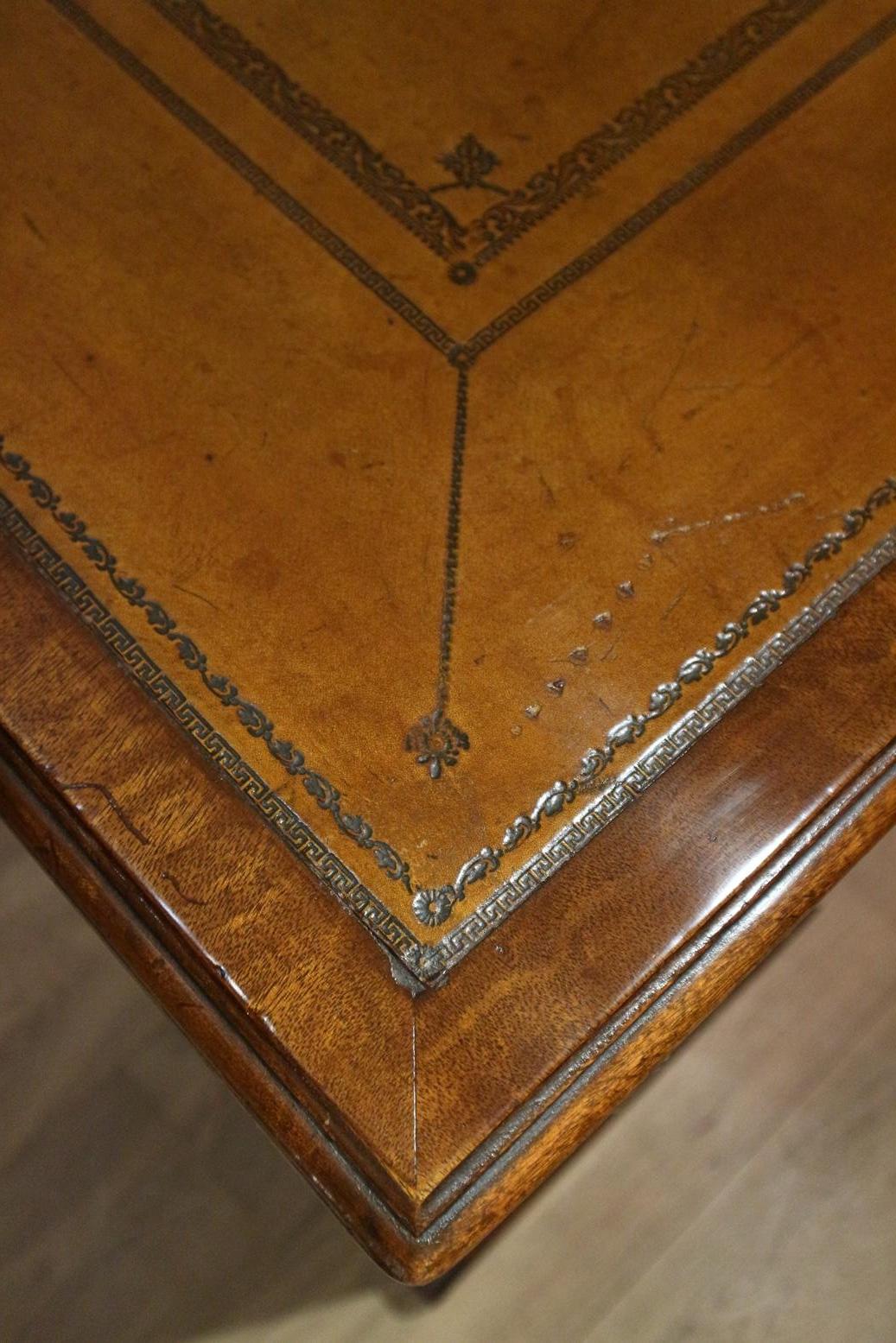 Mid-19th Century Large Antique Mahogany Partner Desk